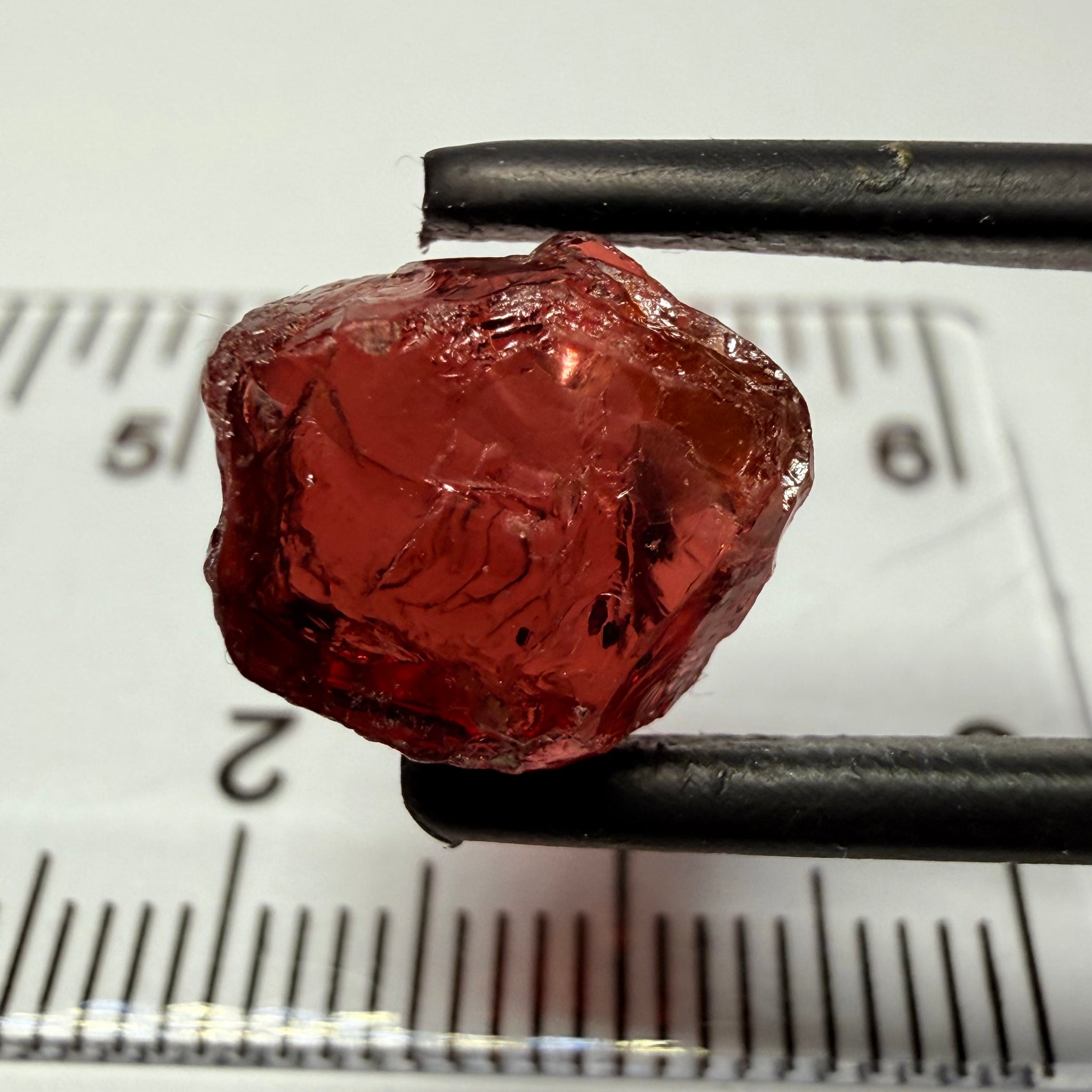Umba Garnet, 6.61ct, Umba Valley, Tanzania, Untreated Unheated, a couple of black spots on the outside at one end to get removed on disk, rest vvs , slightly flattish shape