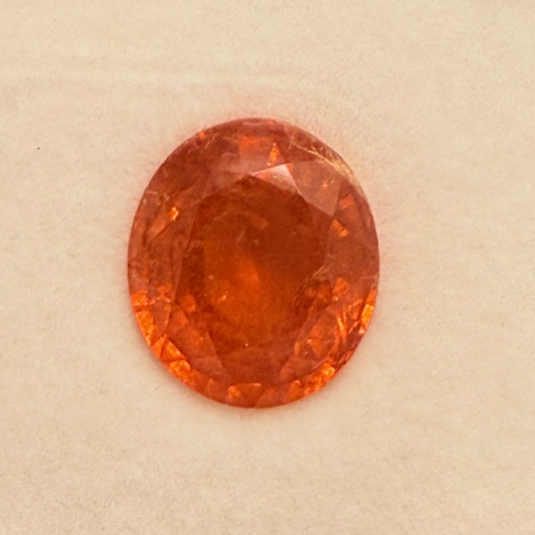 Mandarin Spessartite Garnet, 9.09ct, Untreated Unheated. 12.8 x 11.2 x 6.8mm