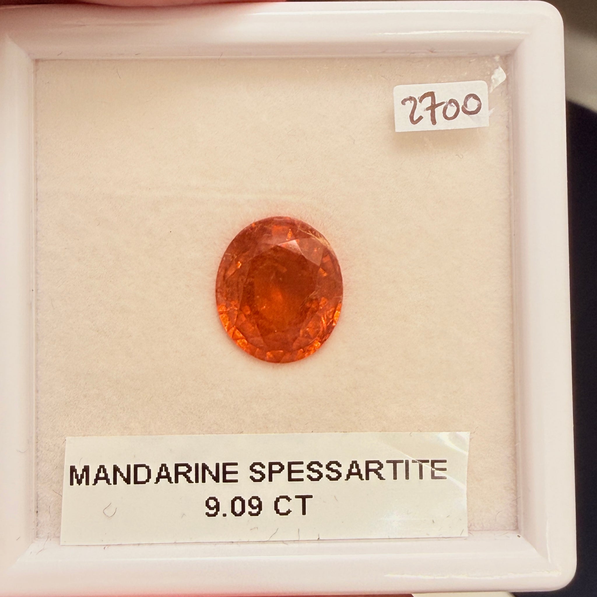 Mandarin Spessartite Garnet, 9.09ct, Untreated Unheated. 12.8 x 11.2 x 6.8mm