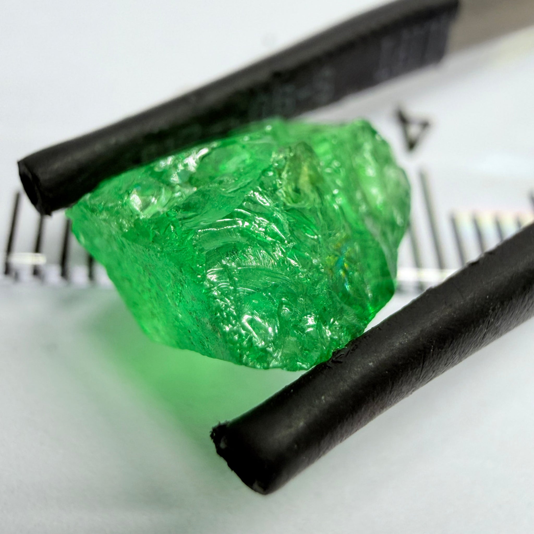 Tsavorite Garnet, 4.19ct, Tanzania, Untreated Unheated. Very slightly veiled, flattish shape
