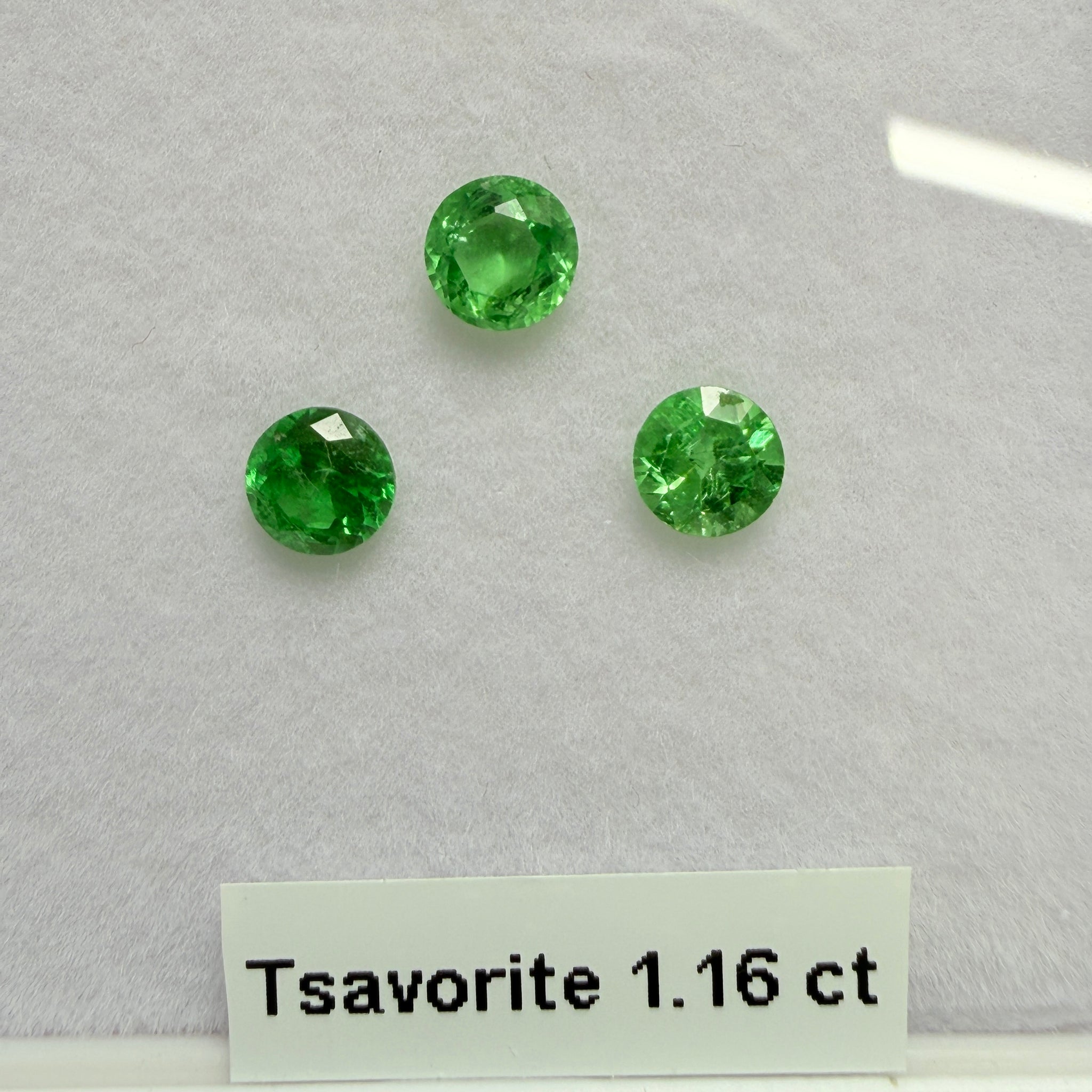 Tsavorite Garnet Lot, 1.16ct, Kenya, Unheated Untreated, native cut.