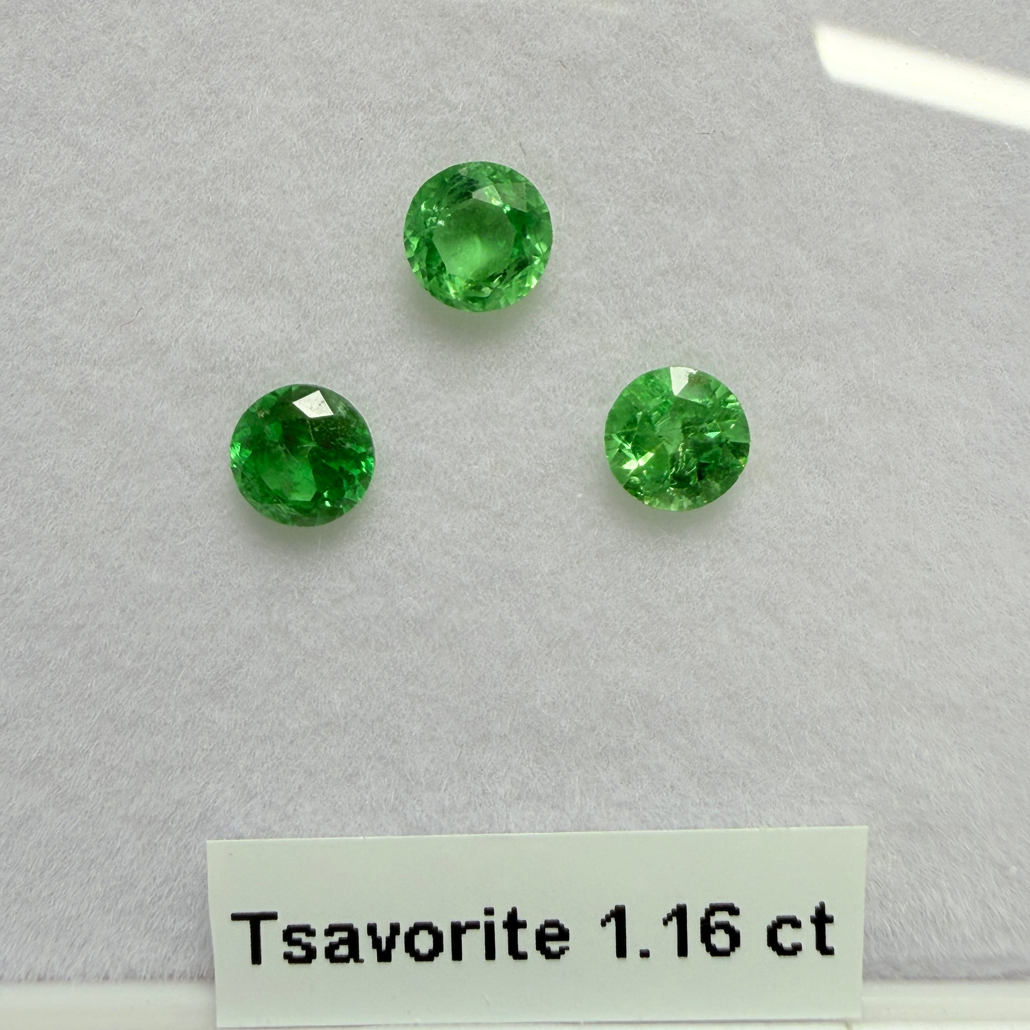 Tsavorite Garnet Lot, 1.16ct, Kenya, Unheated Untreated, native cut.