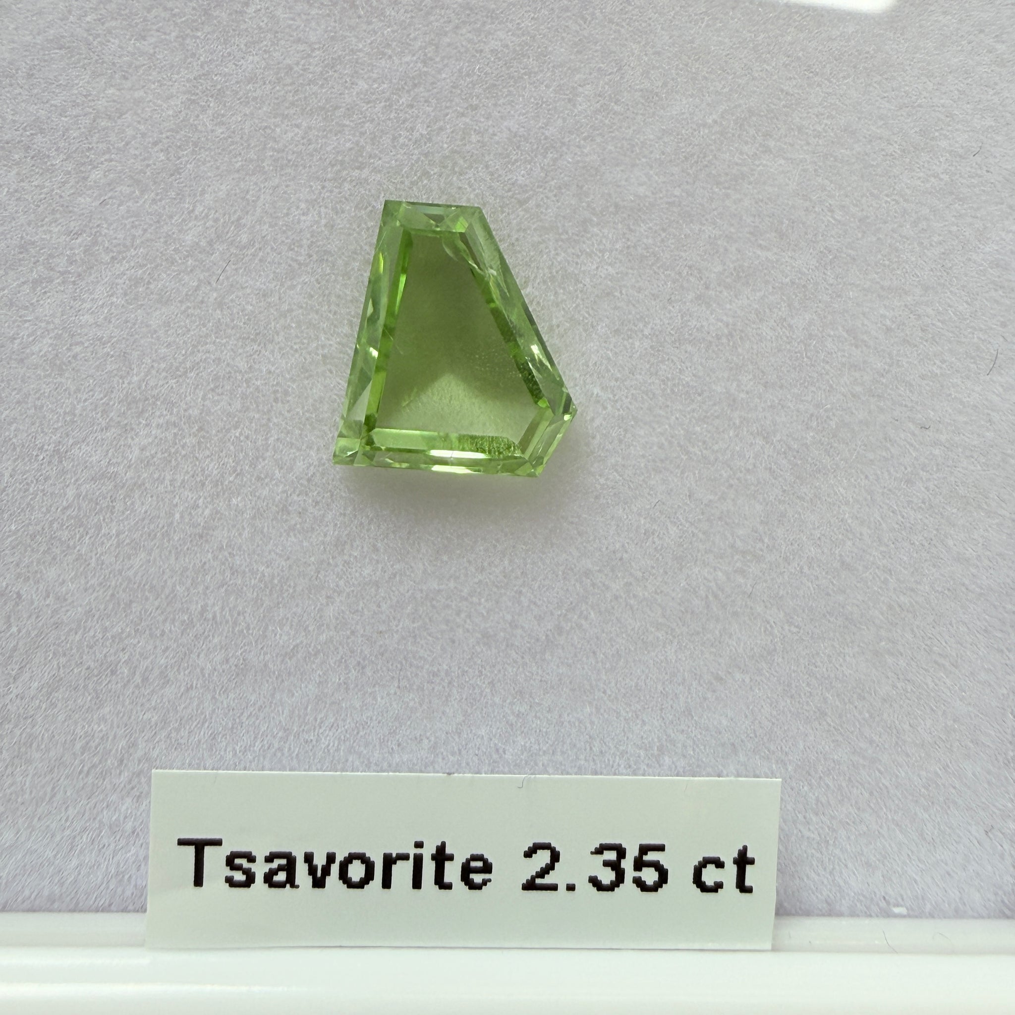 Tsavorite Garnet, 2.35ct, Tanzania. Untreated Unheated. Precision Tablet Cut.
