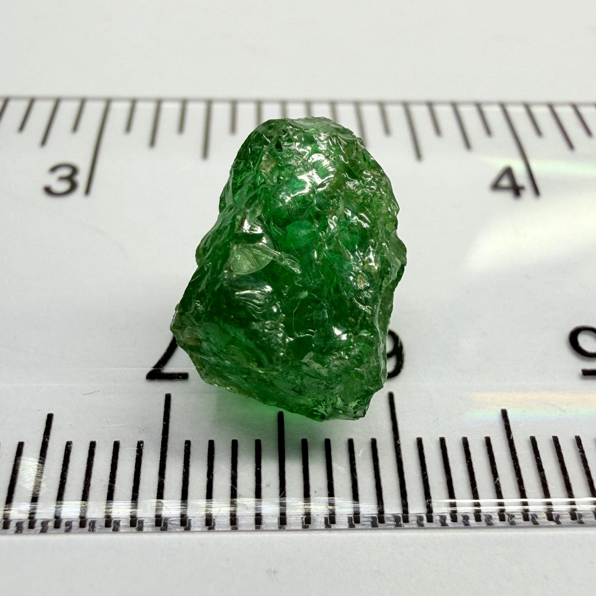 Tsavorite Garnet, 7.82ct, Tanzania, Untreated Unheated. Slightly included with slight veils