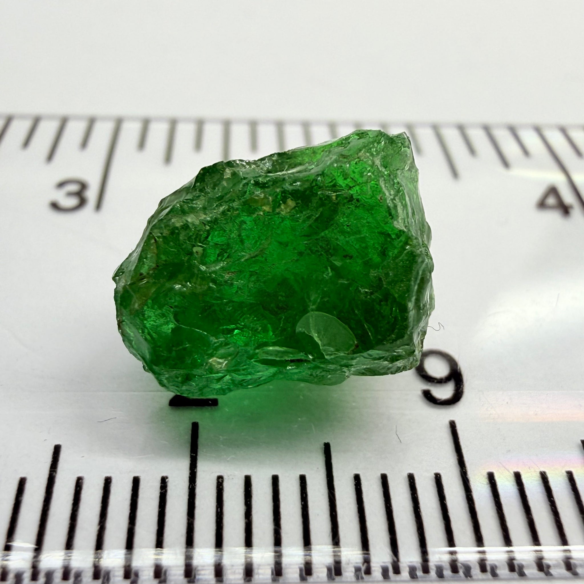 Tsavorite Garnet, 7.82ct, Tanzania, Untreated Unheated. Slightly included with slight veils