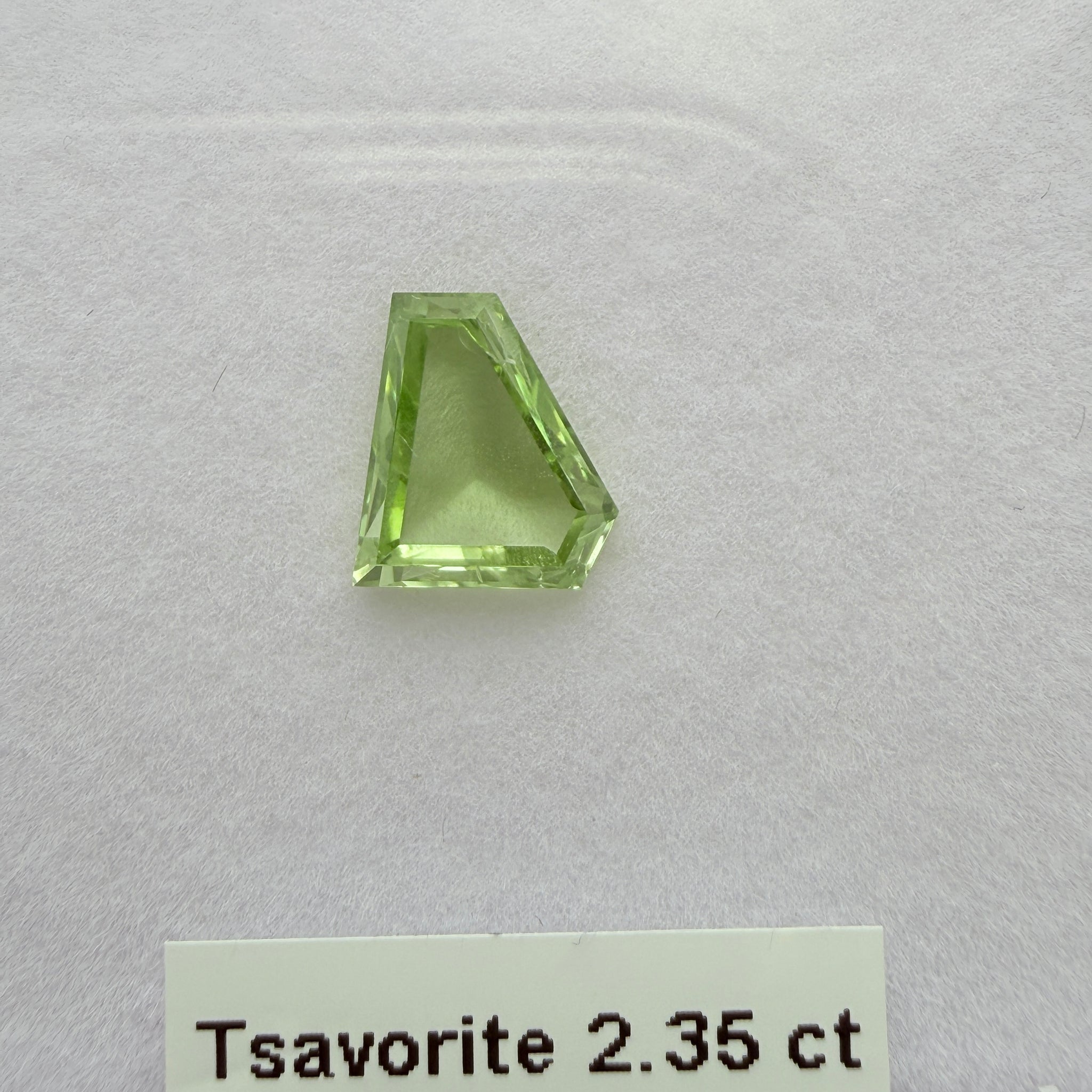 Tsavorite Garnet, 2.35ct, Tanzania. Untreated Unheated. Precision Tablet Cut.