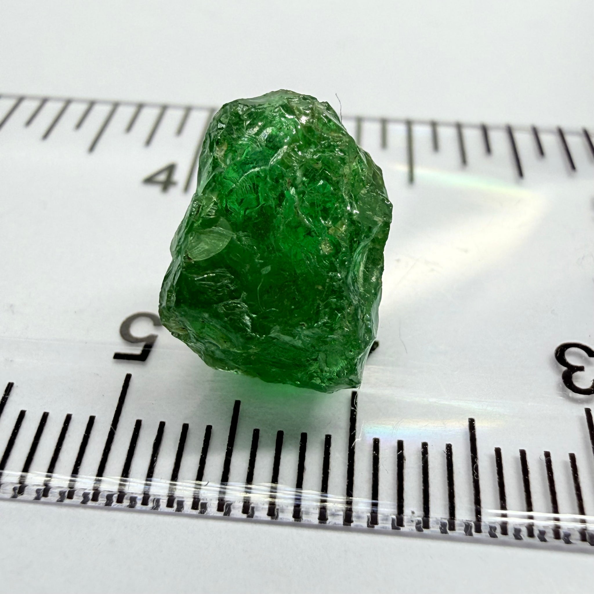 Tsavorite Garnet, 7.82ct, Tanzania, Untreated Unheated. Slightly included with slight veils