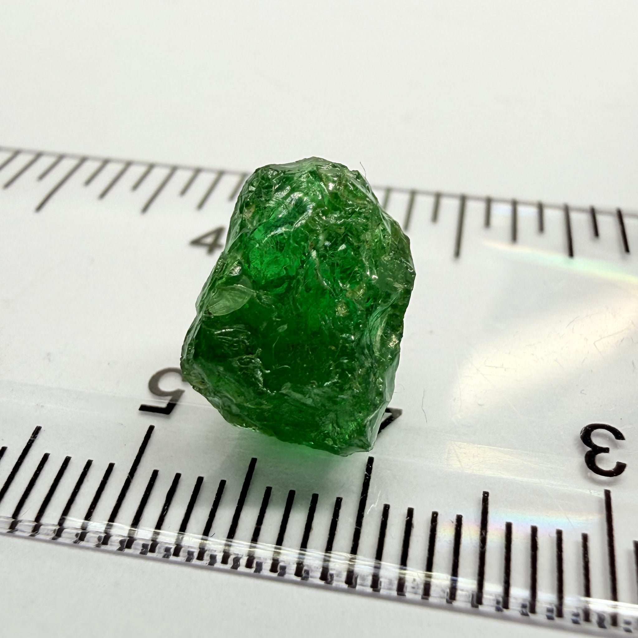 Tsavorite Garnet, 7.82ct, Tanzania, Untreated Unheated. Slightly included with slight veils