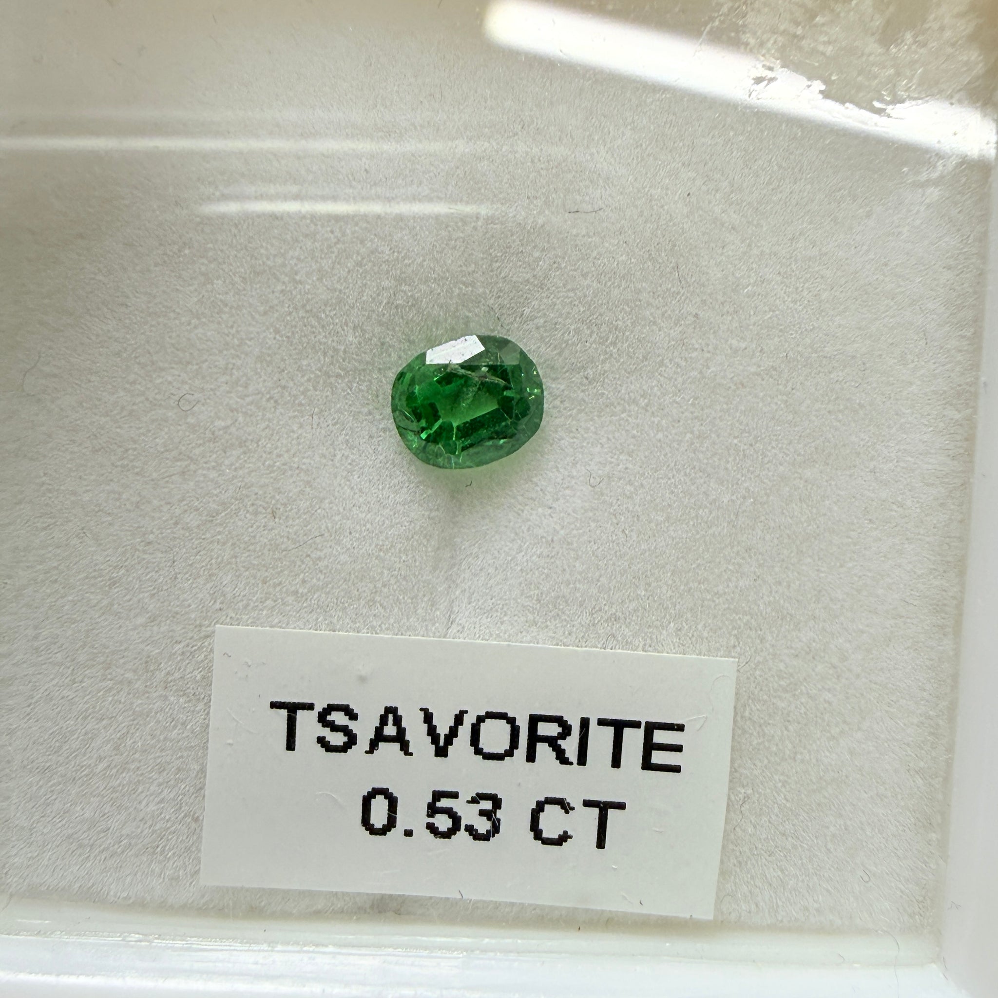 Tsavorite Garnet, 0.53ct, Kenya, Unheated Untreated, native cut.
