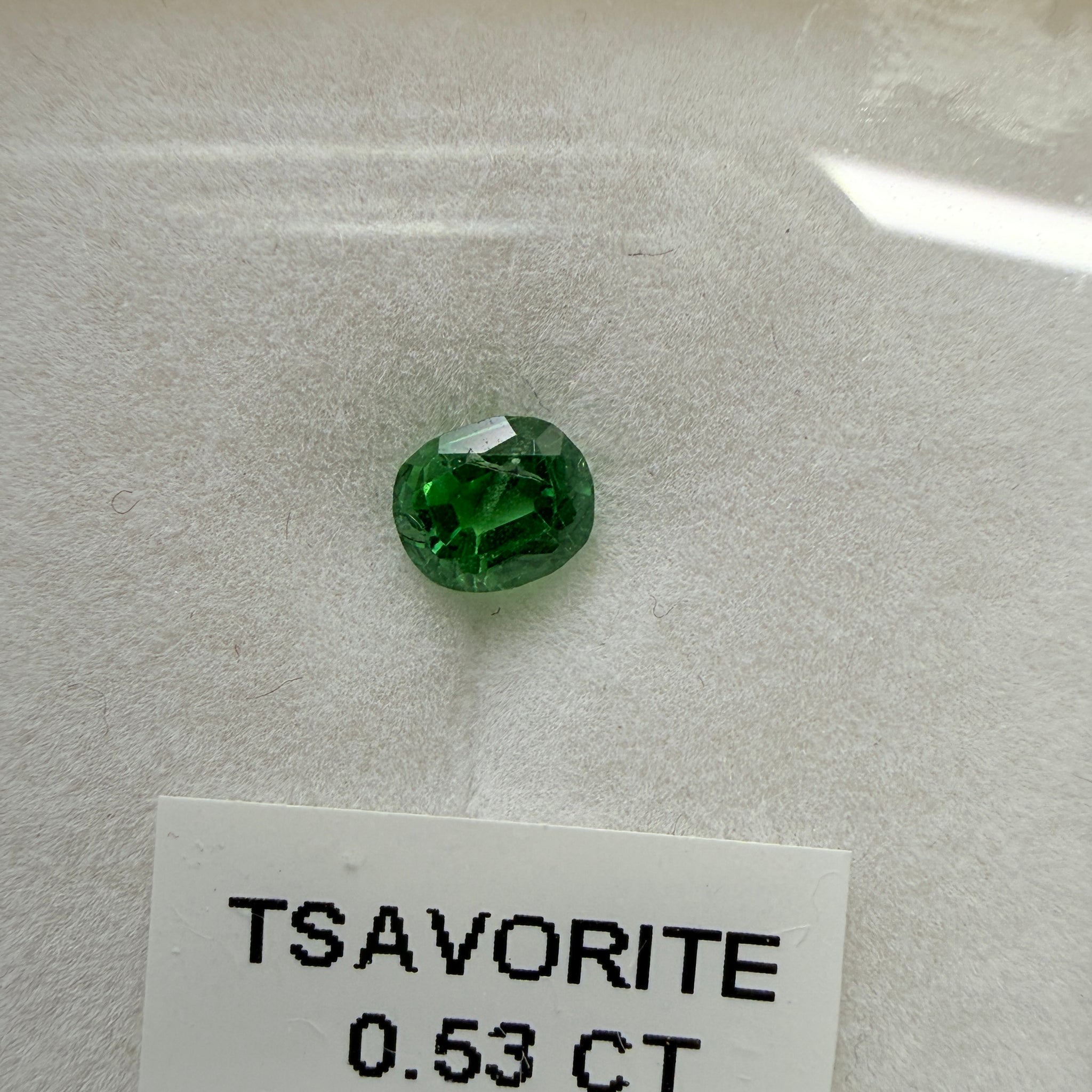 Tsavorite Garnet, 0.53ct, Kenya, Unheated Untreated, native cut.