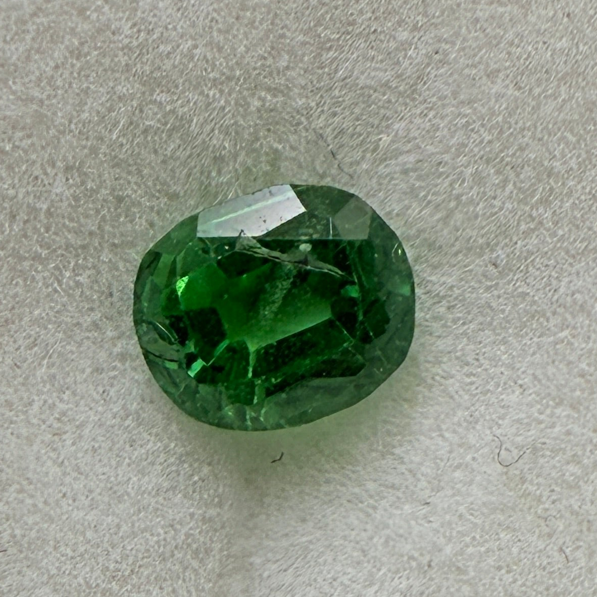 Tsavorite Garnet, 0.53ct, Kenya, Unheated Untreated, native cut.