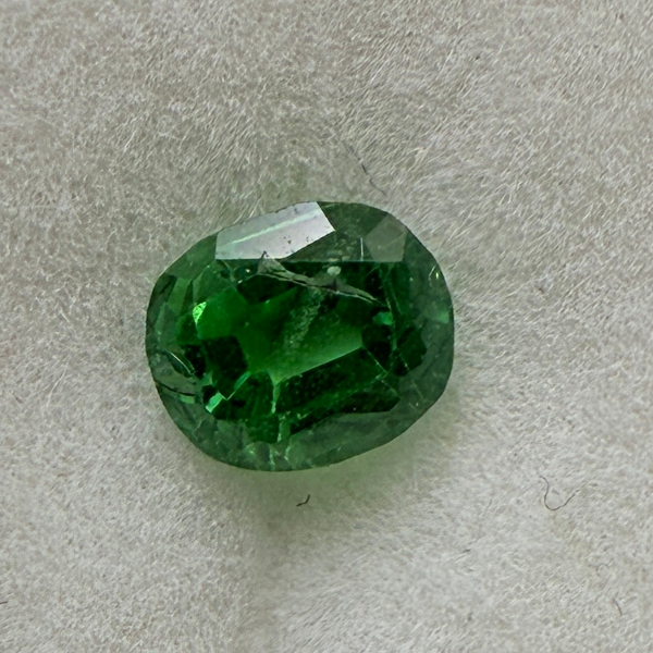 Tsavorite Garnet, 0.53ct, Kenya, Unheated Untreated, native cut.