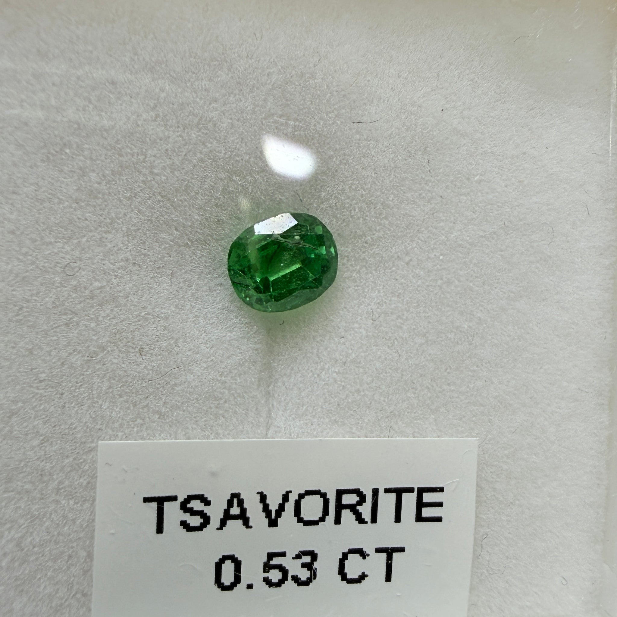 Tsavorite Garnet, 0.53ct, Kenya, Unheated Untreated, native cut.