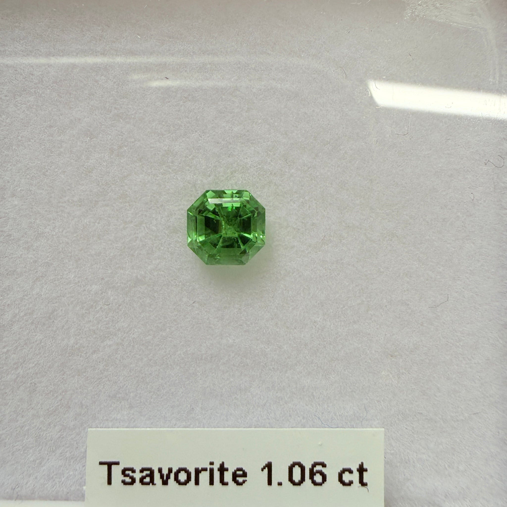 Tsavorite Garnet, 1.06ct, Kenya, Unheated Untreated, native cut.
