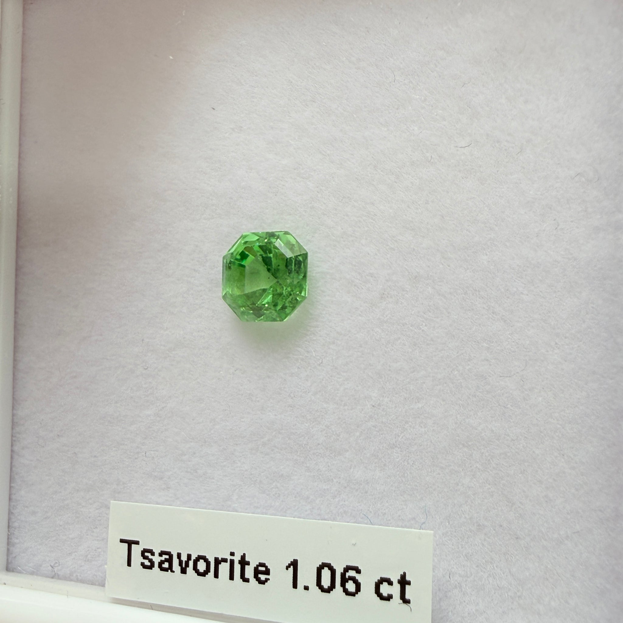Tsavorite Garnet, 1.06ct, Kenya, Unheated Untreated, native cut.