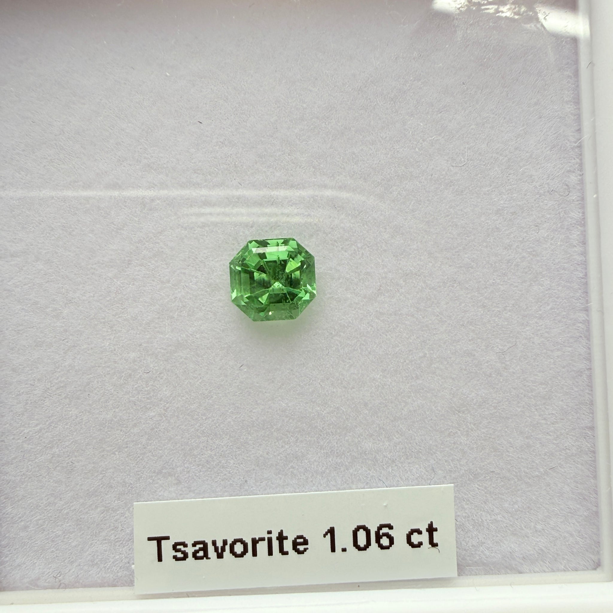 Tsavorite Garnet, 1.06ct, Kenya, Unheated Untreated, native cut.