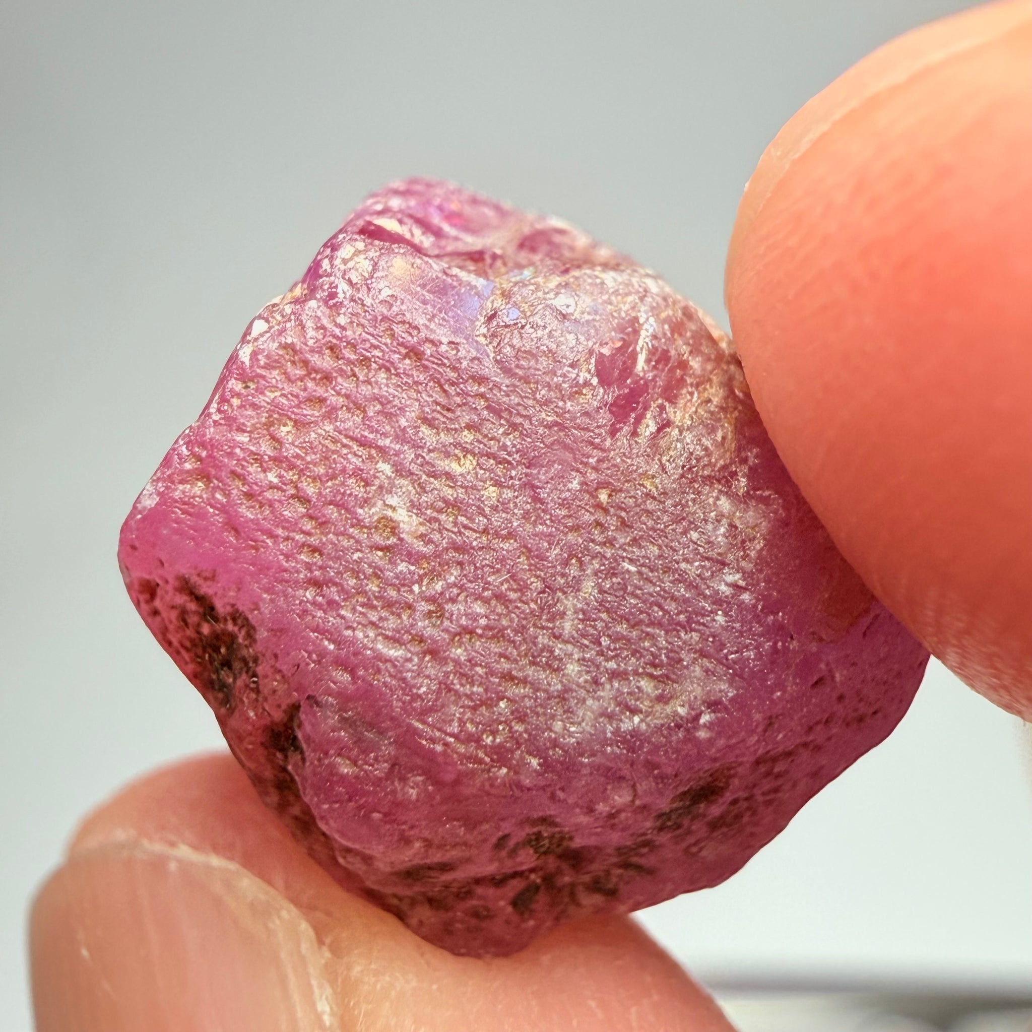 Umba Sapphire, 18.37ct, Umba Valley, Tanzania, Untreated Unheated. Cabbing grade rough, yes it has faceting portions but tiny. Seems to be changing colour or more shifting colour