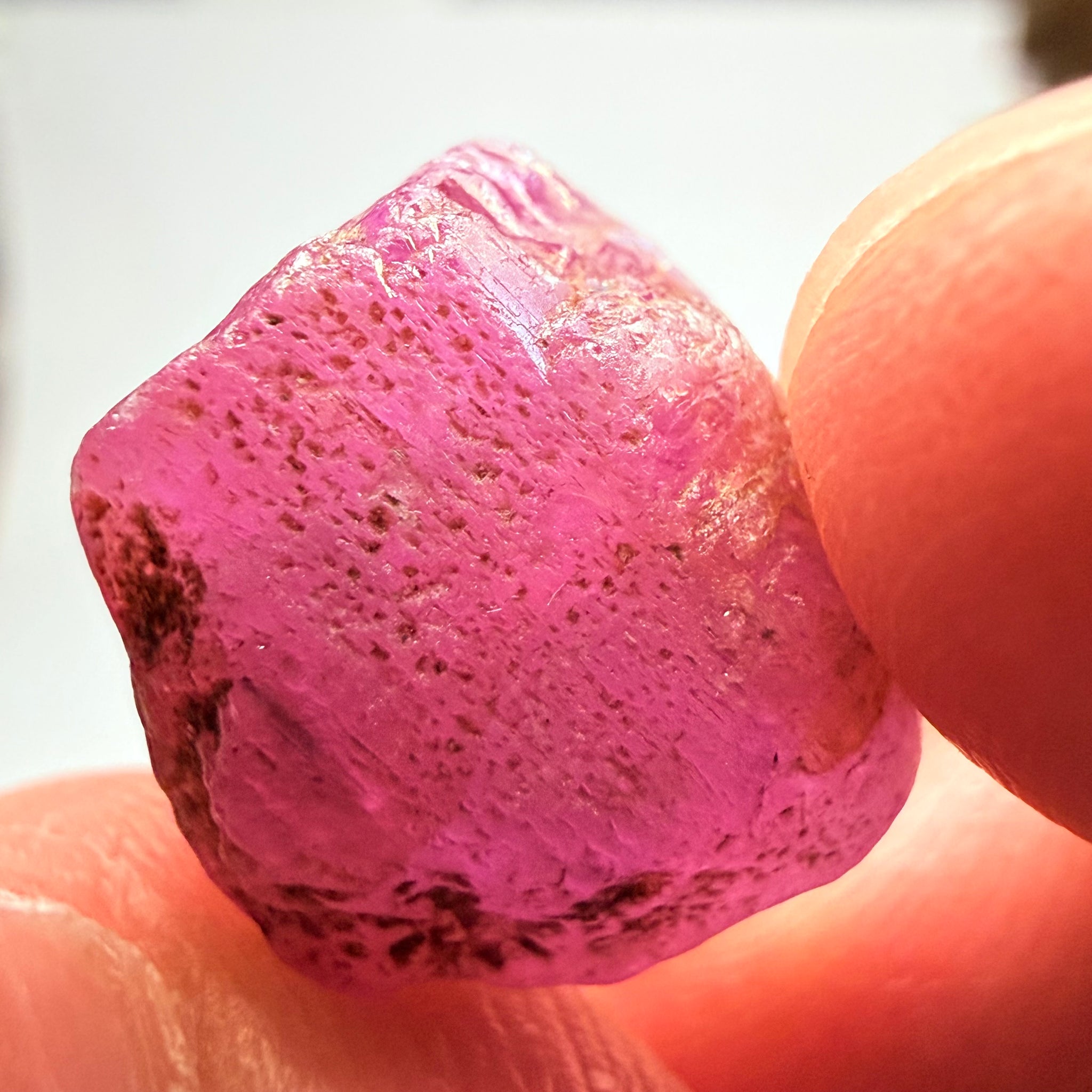 Umba Sapphire, 18.37ct, Umba Valley, Tanzania, Untreated Unheated. Cabbing grade rough, yes it has faceting portions but tiny. Seems to be changing colour or more shifting colour