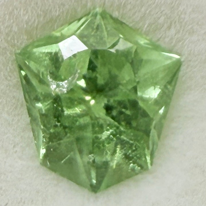 Merelani Mint-Light Colour Tsavorite Garnet, 1.54ct, shield cut, (incl. near table see photos.), Untreated Unheated