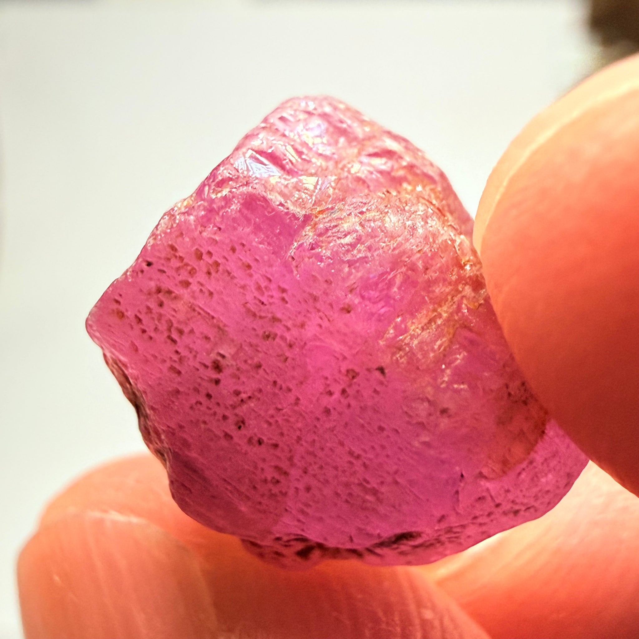 Umba Sapphire, 18.37ct, Umba Valley, Tanzania, Untreated Unheated. Cabbing grade rough, yes it has faceting portions but tiny. Seems to be changing colour or more shifting colour