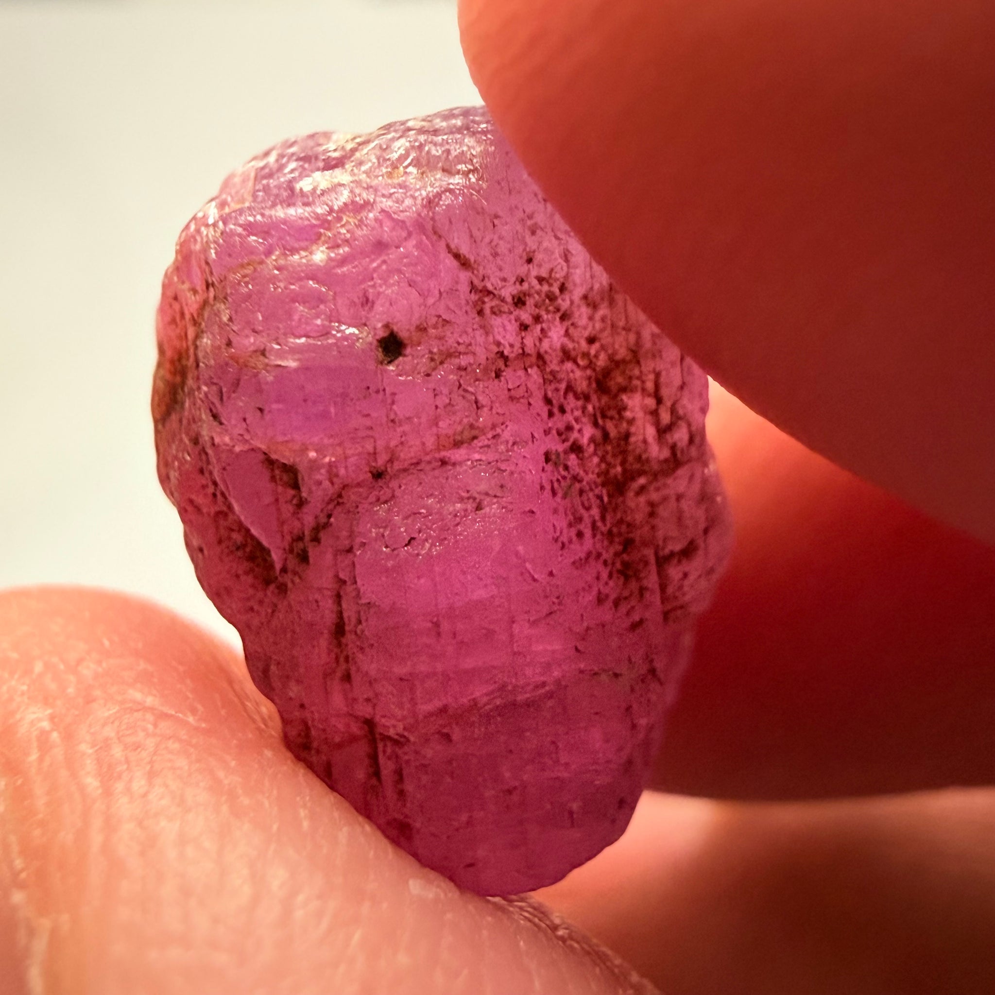 Umba Sapphire, 18.37ct, Umba Valley, Tanzania, Untreated Unheated. Cabbing grade rough, yes it has faceting portions but tiny. Seems to be changing colour or more shifting colour