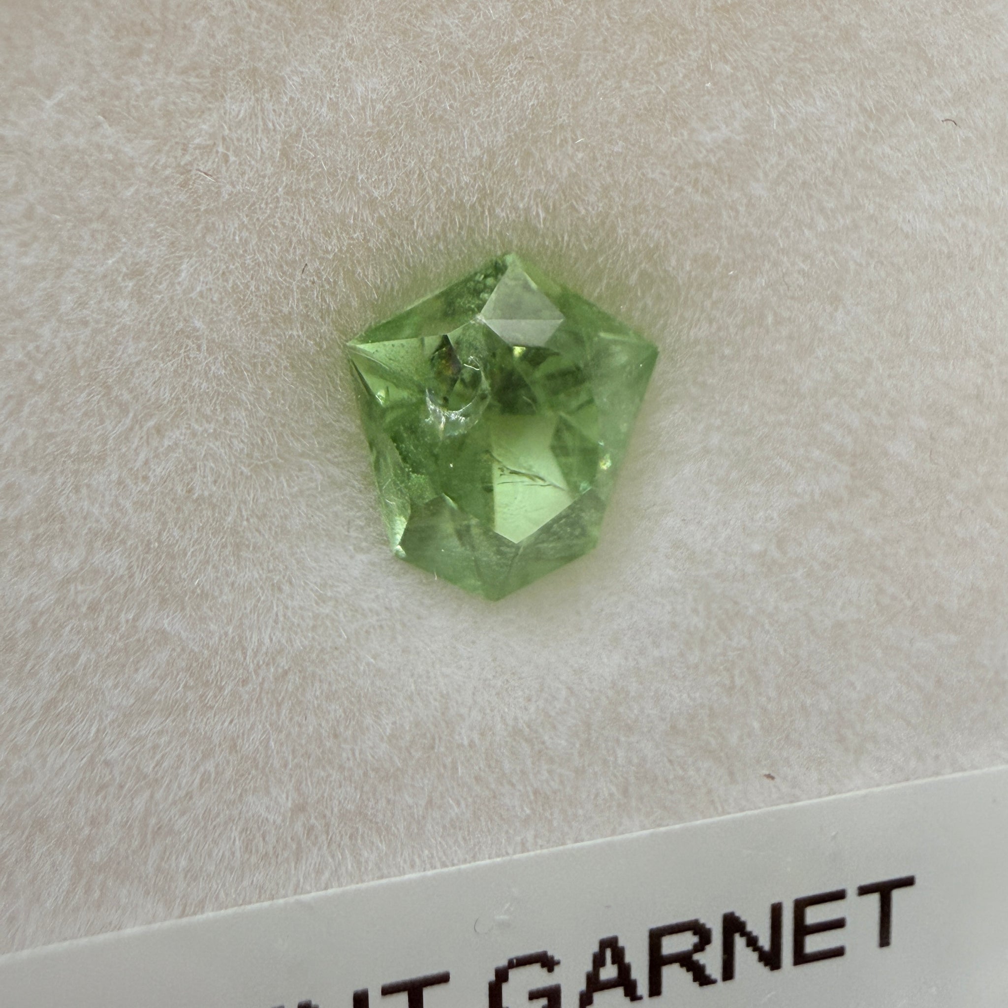 Merelani Mint-Light Colour Tsavorite Garnet, 1.54ct, shield cut, (incl. near table see photos.), Untreated Unheated