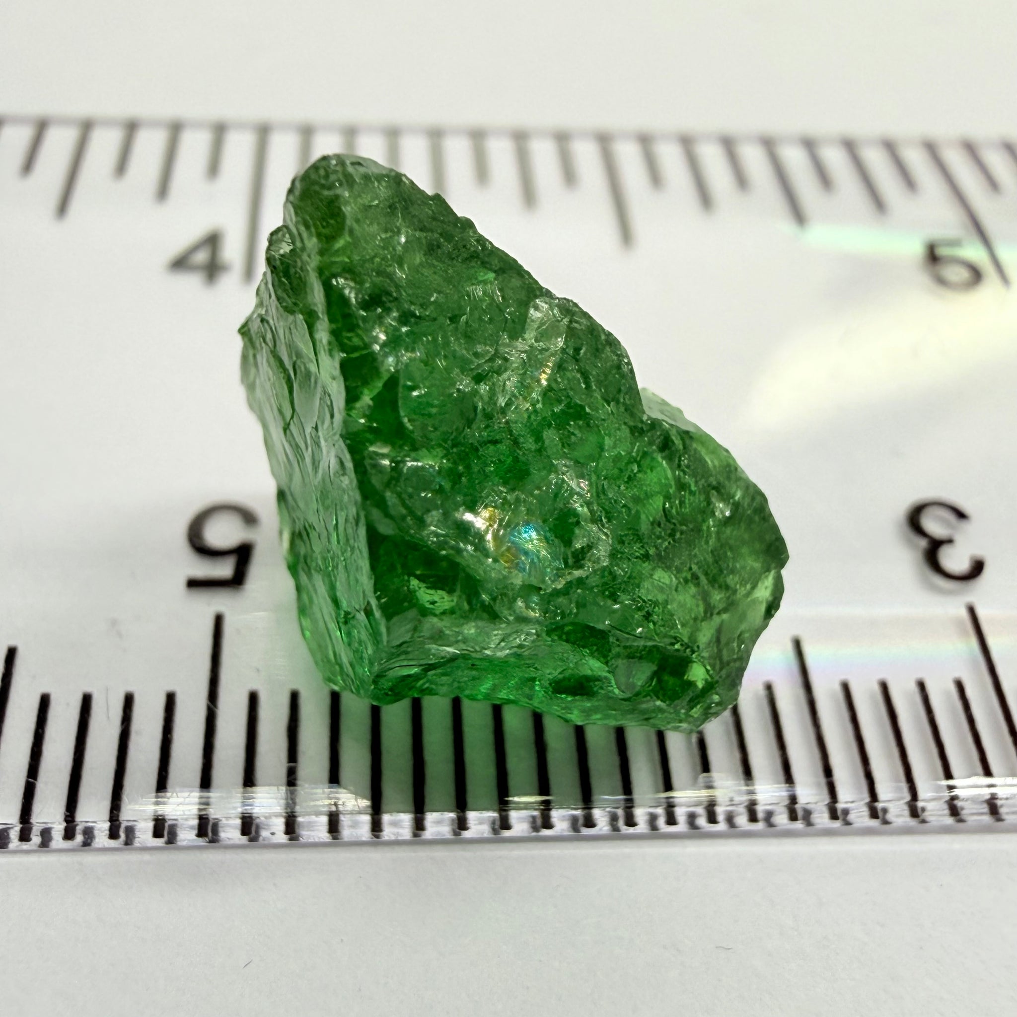 Tsavorite Garnet, 10.94ct, Tanzania, Untreated Unheated. Heavily veiled