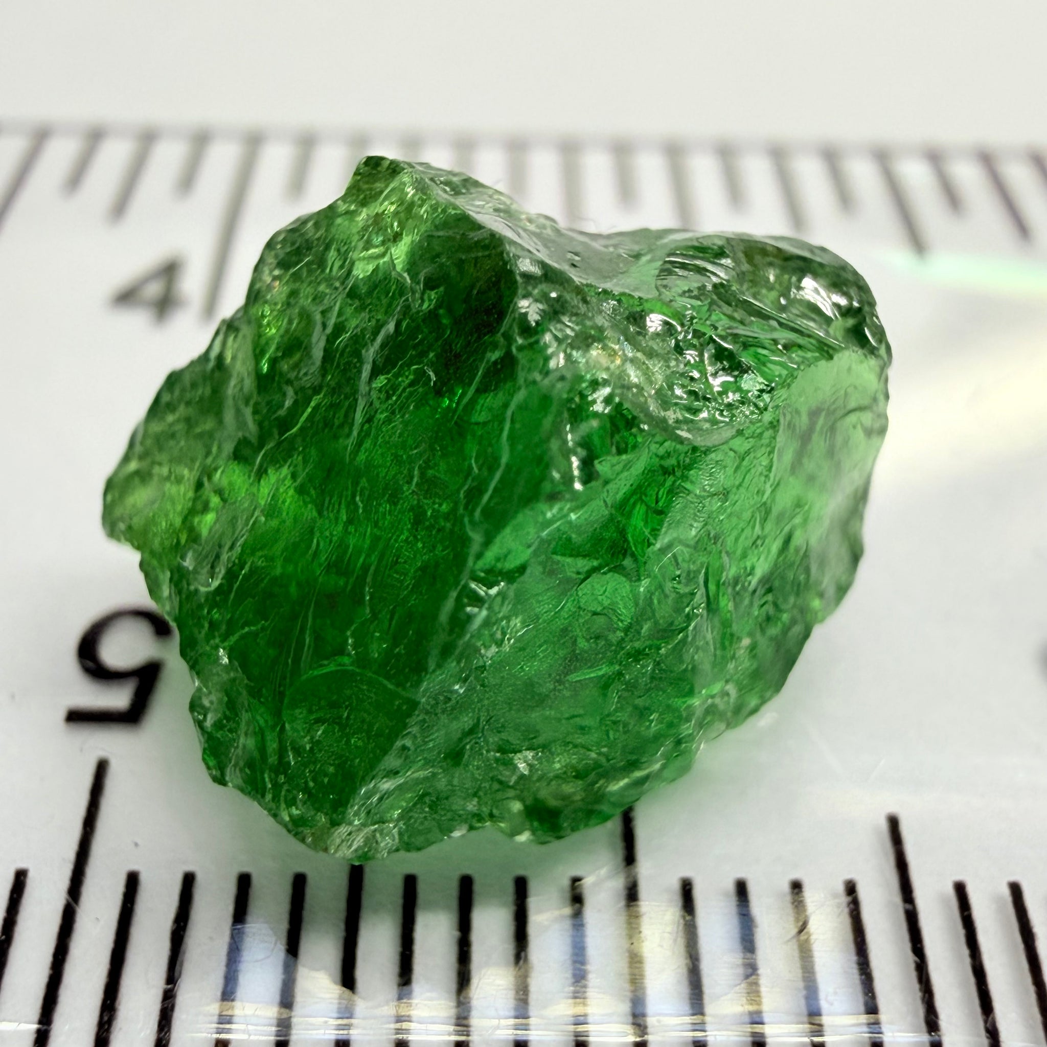 Tsavorite Garnet, 10.94ct, Tanzania, Untreated Unheated. Heavily veiled