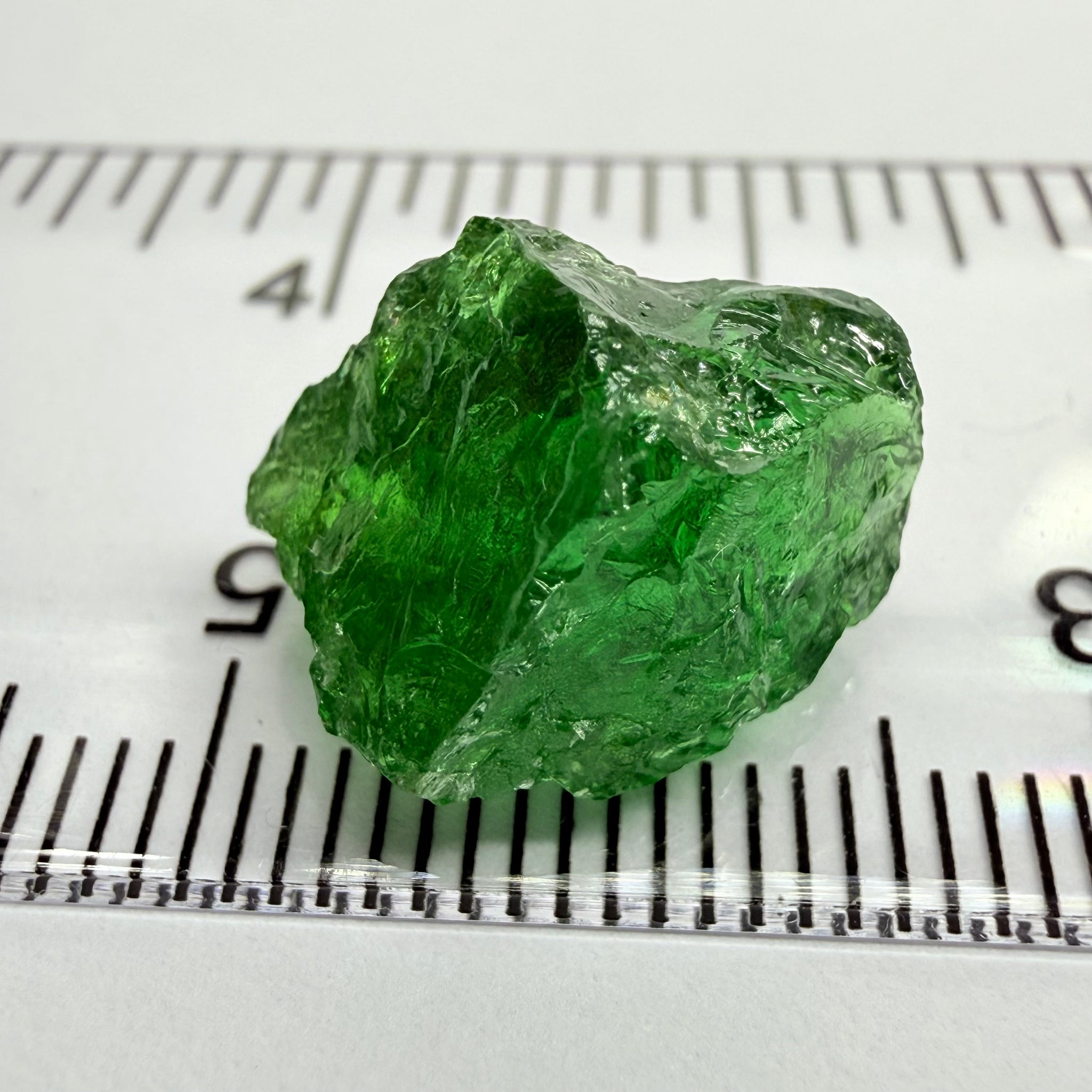 Tsavorite Garnet, 10.94ct, Tanzania, Untreated Unheated. Heavily veiled