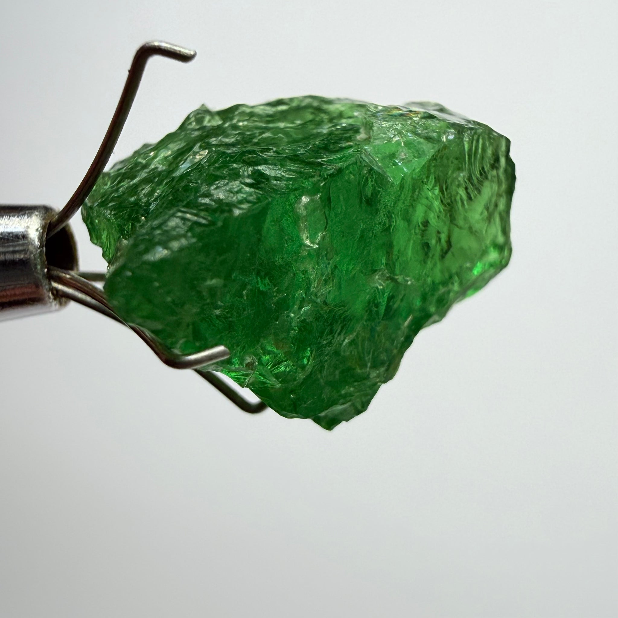 Tsavorite Garnet, 10.94ct, Tanzania, Untreated Unheated. Heavily veiled