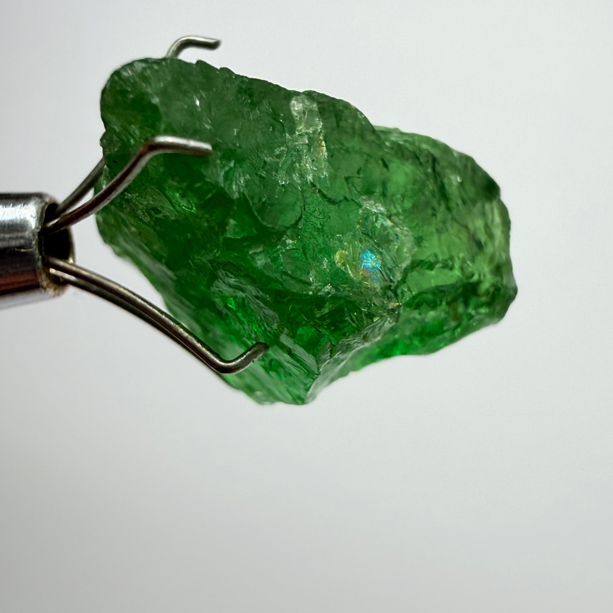 Tsavorite Garnet, 10.94ct, Tanzania, Untreated Unheated. Heavily veiled
