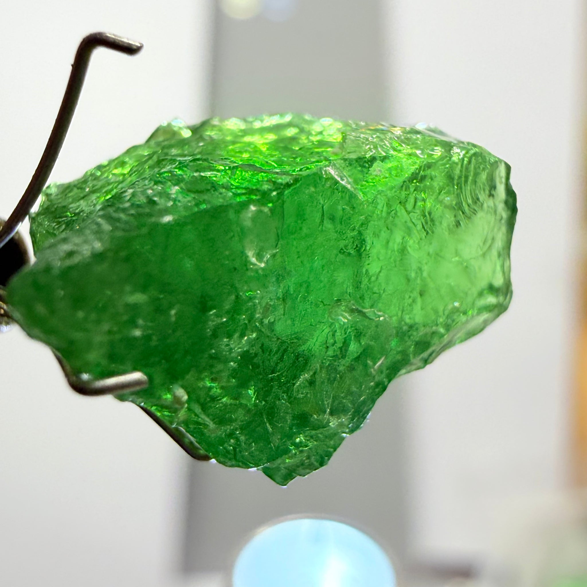 Tsavorite Garnet, 10.94ct, Tanzania, Untreated Unheated. Heavily veiled