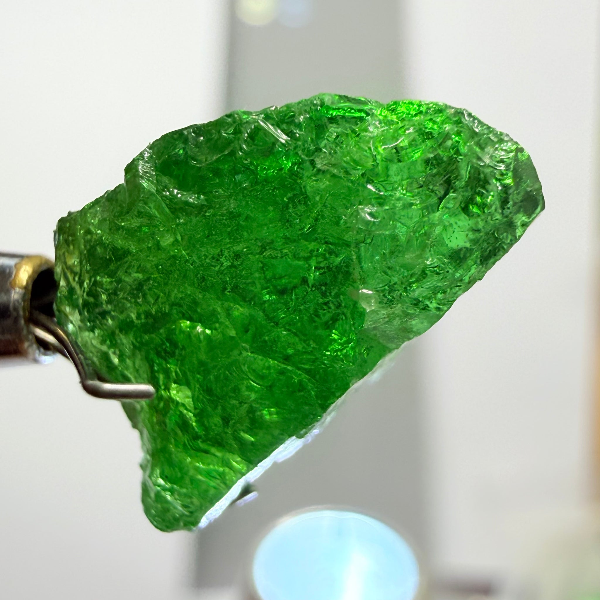 Tsavorite Garnet, 10.94ct, Tanzania, Untreated Unheated. Heavily veiled