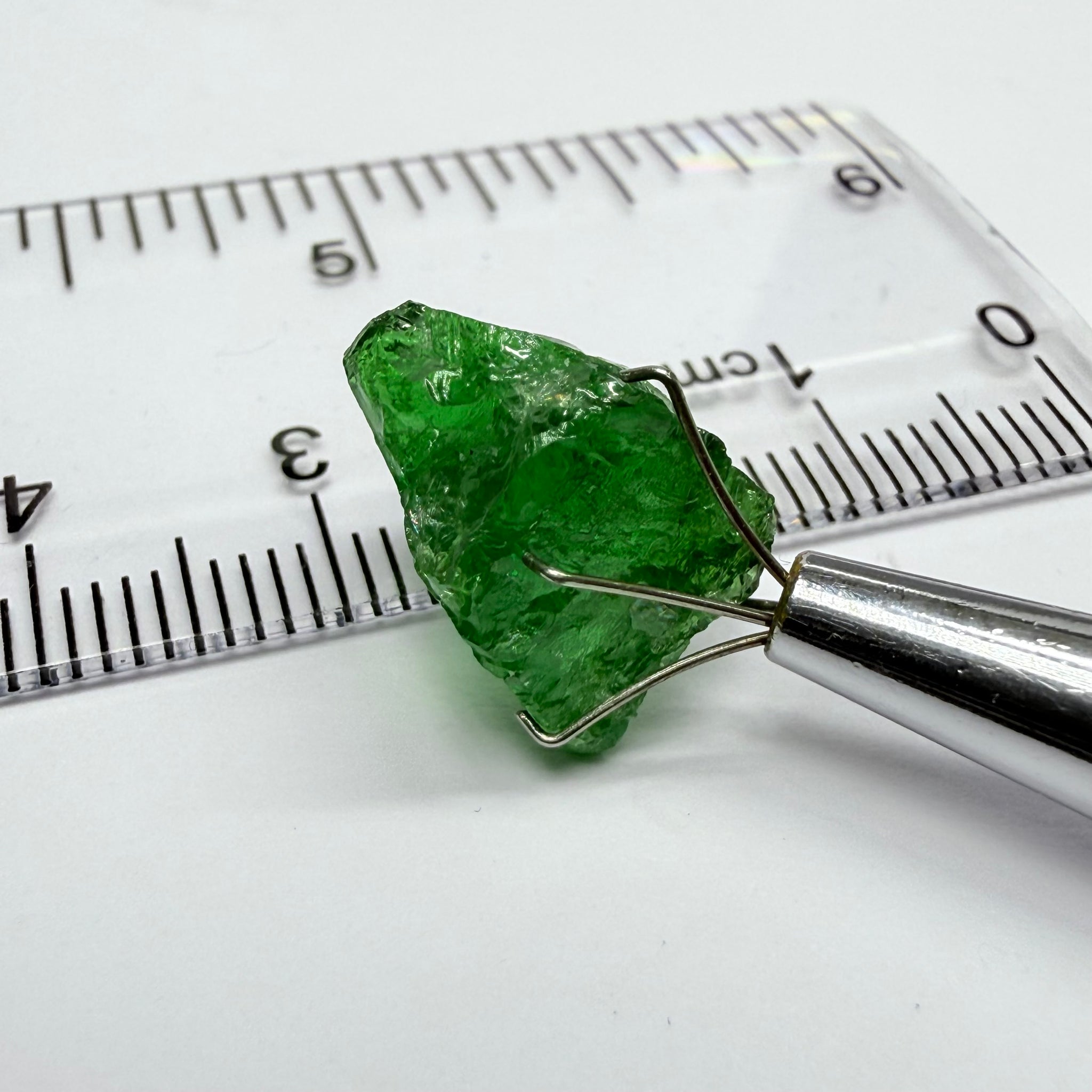 Tsavorite Garnet, 10.94ct, Tanzania, Untreated Unheated. Heavily veiled