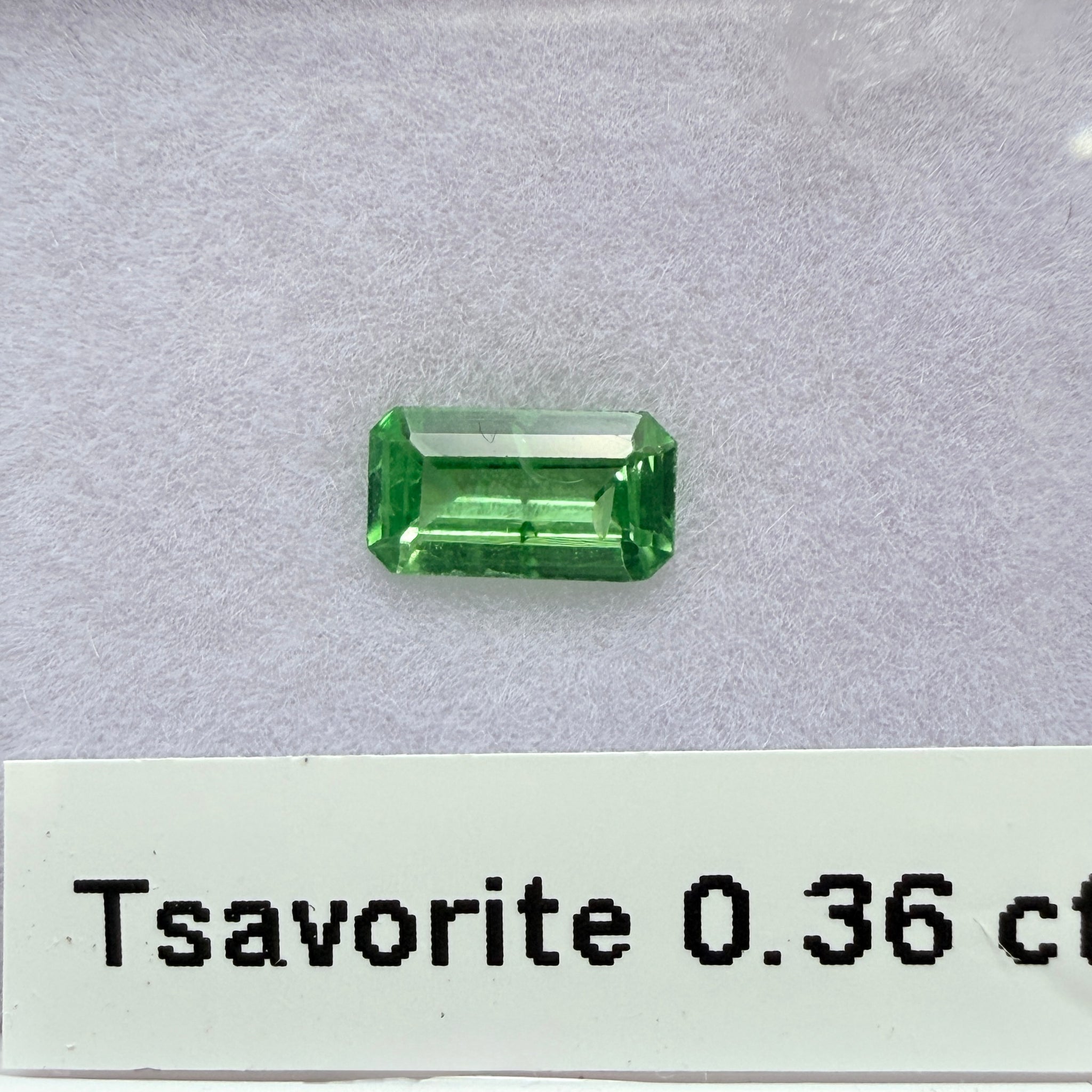 Tsavorite Garnet, 0.36ct, Kenya, Unheated Untreated, native cut.