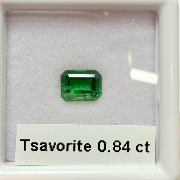 Tsavorite Garnet, 0.84ct, Kenya, Unheated Untreated, native cut.
