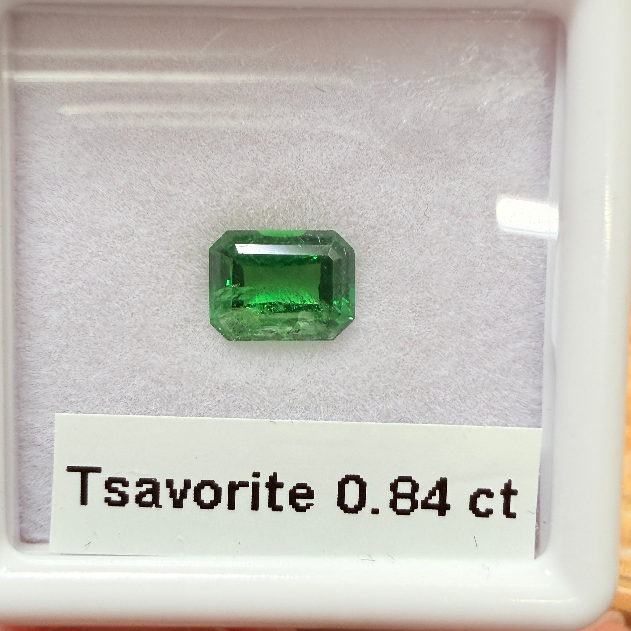Tsavorite Garnet, 0.84ct, Kenya, Unheated Untreated, native cut.