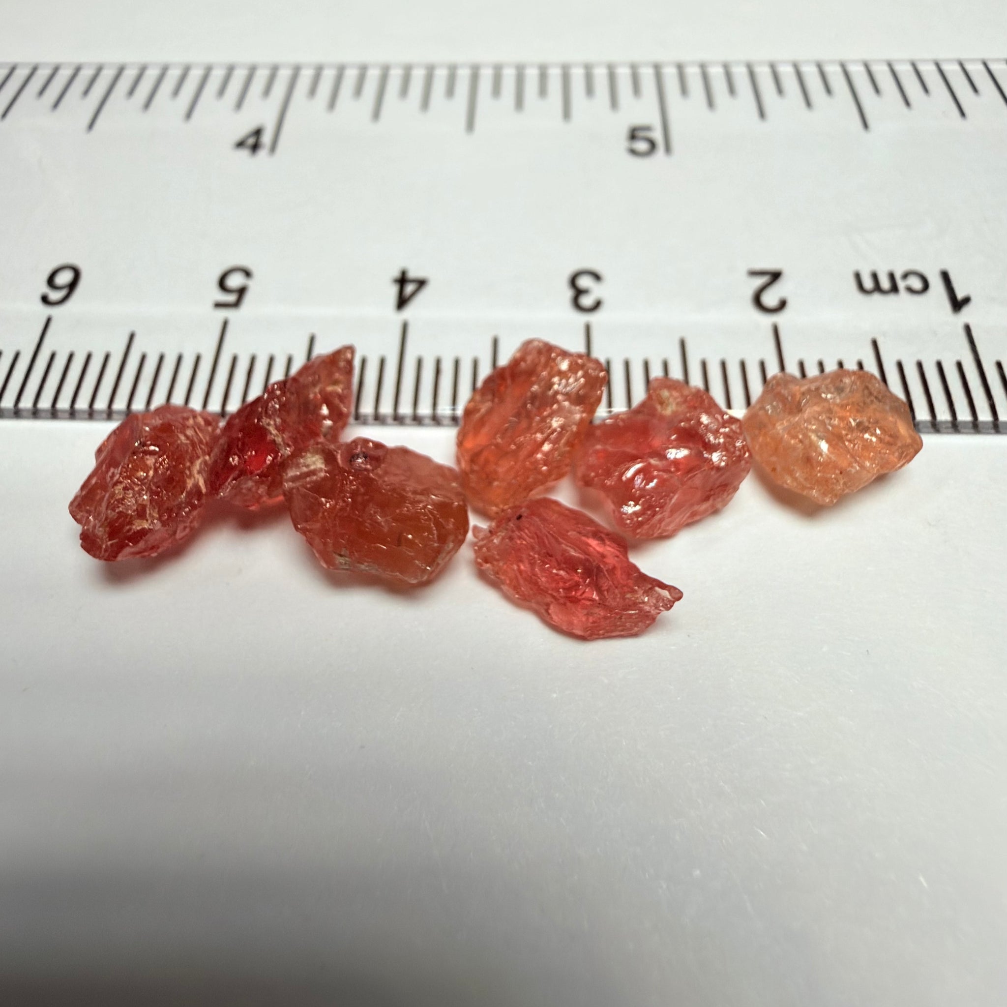 Umba Padparadscha Sapphire Lot, 15.15ct, Umba Valley, Tanzania, Untreated Unheated, slightly included to included, 2.16ct average