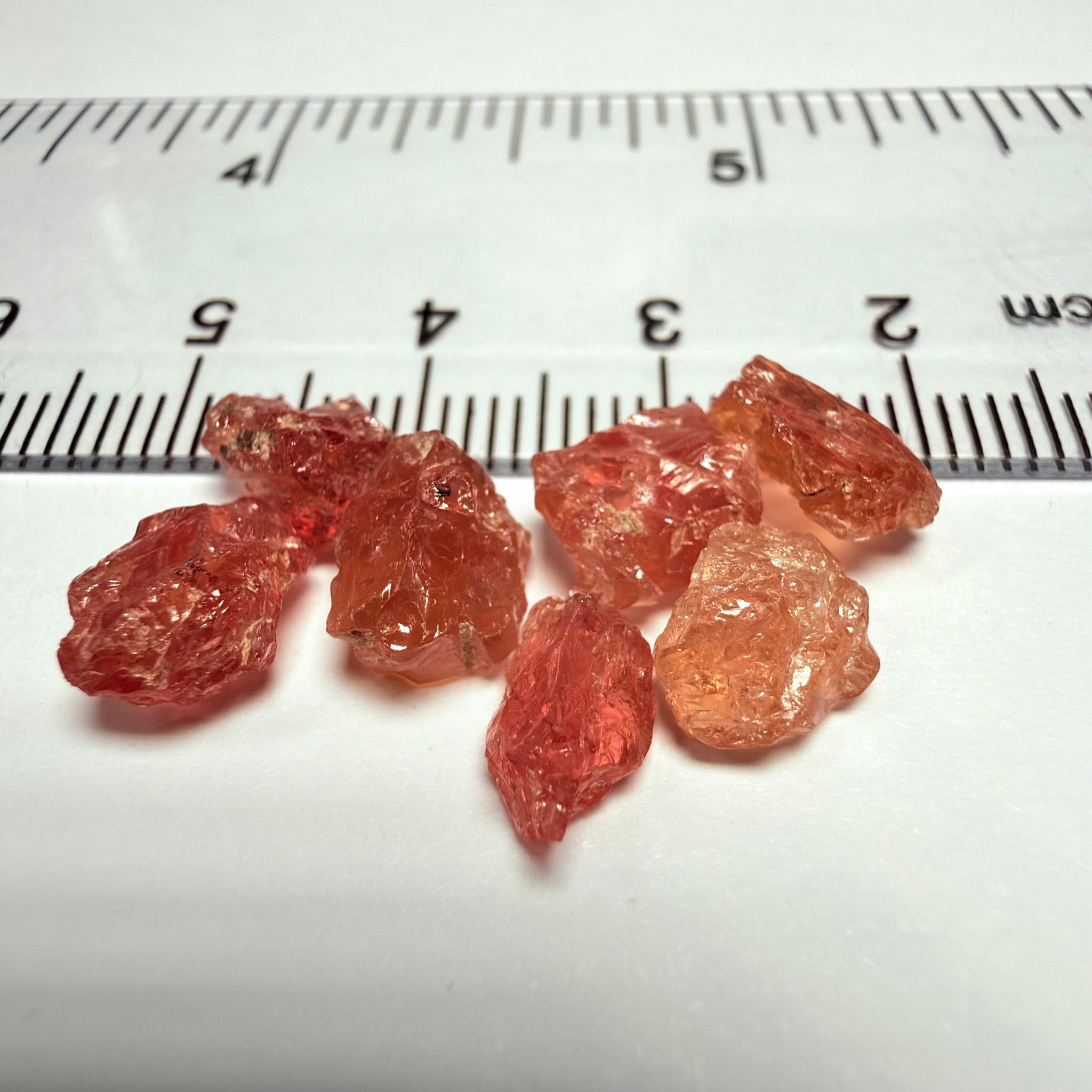 Umba Padparadscha Sapphire Lot, 15.15ct, Umba Valley, Tanzania, Untreated Unheated, slightly included to included, 2.16ct average