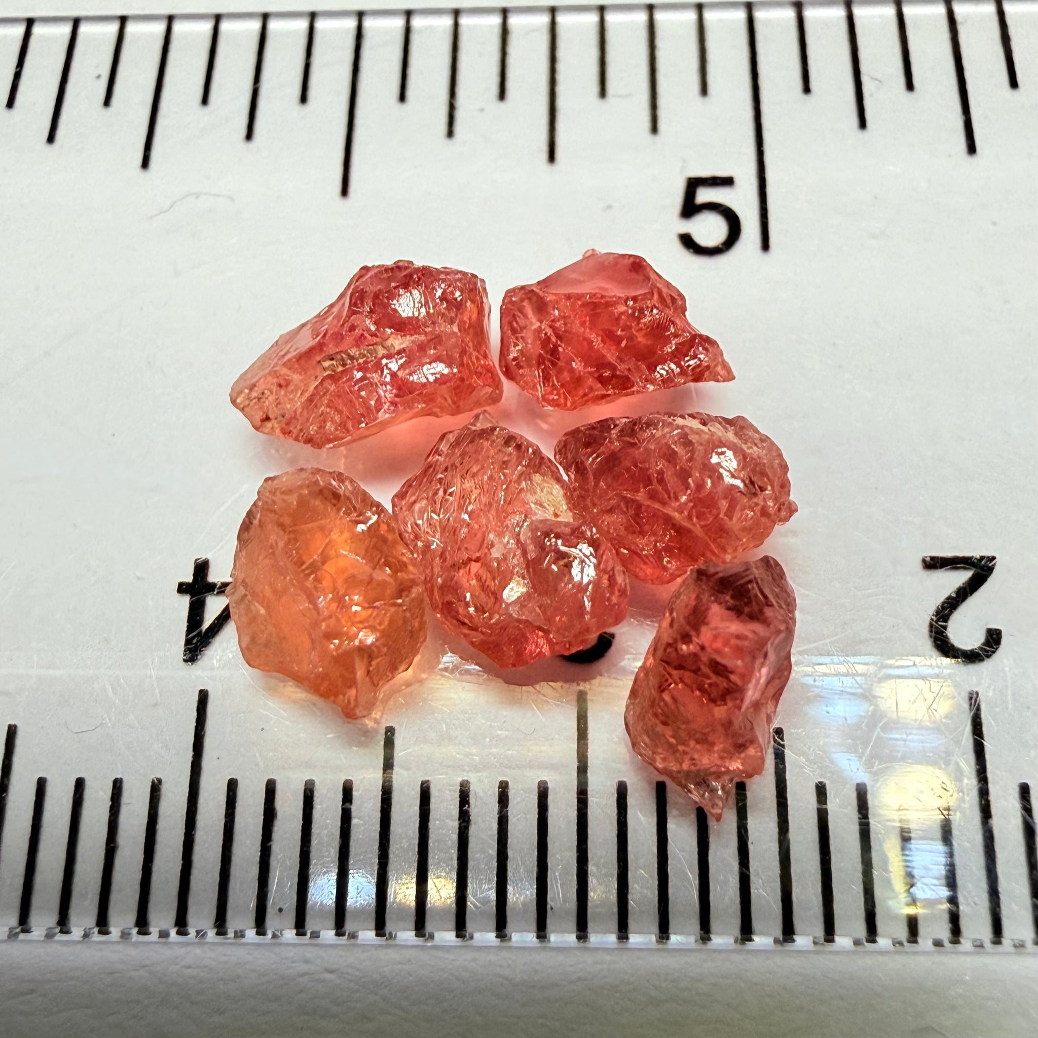 Umba Padparadscha Sapphire Lot, 5.91ct, Umba Valley, Tanzania, Untreated Unheated, Si-vs, 0.98ct, average size. Tiny stones