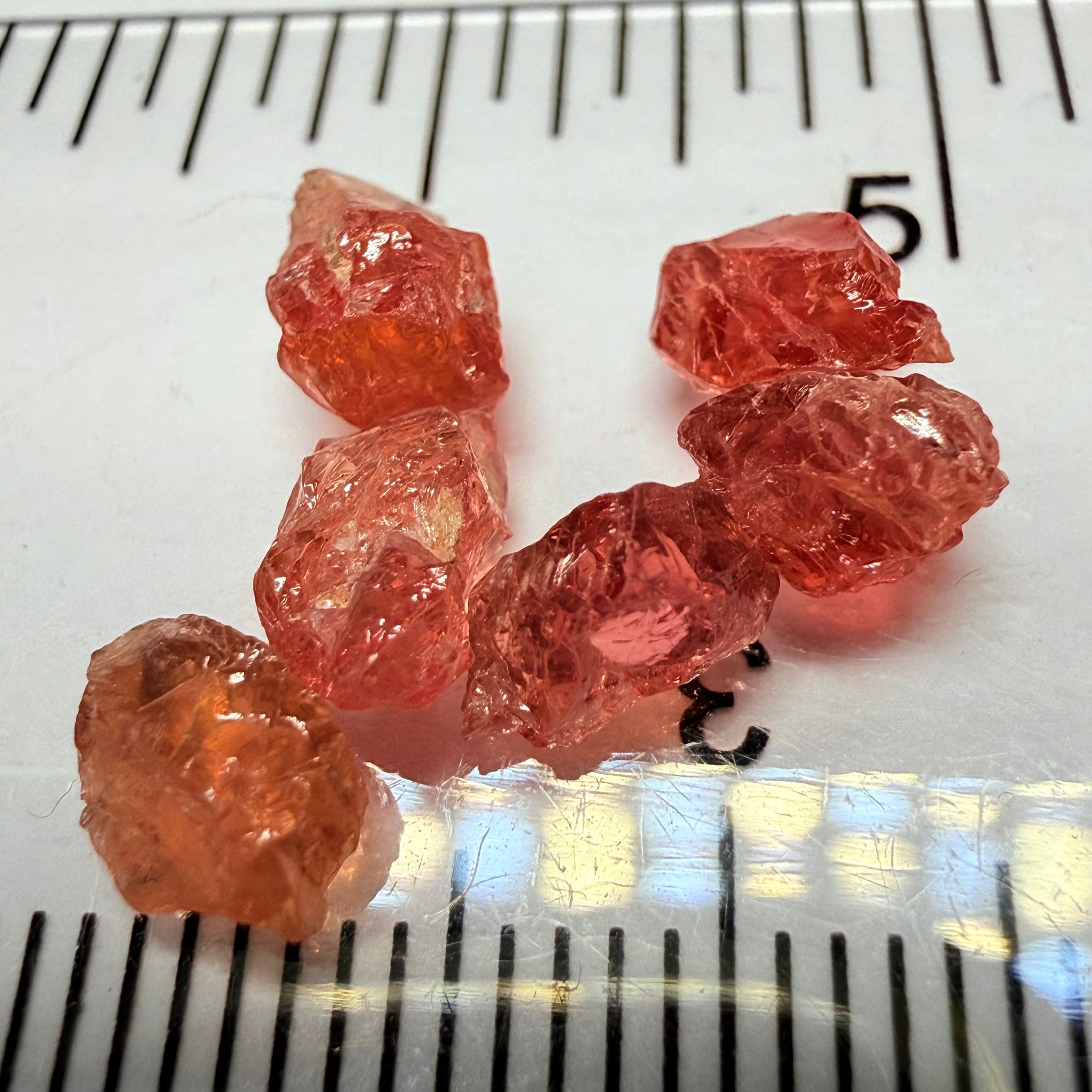 Umba Padparadscha Sapphire Lot, 5.91ct, Umba Valley, Tanzania, Untreated Unheated, Si-vs, 0.98ct, average size. Tiny stones