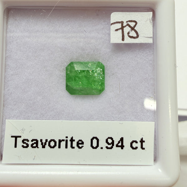 Tsavorite Garnet, 0.94ct, Kenya, Unheated Untreated, native cut.