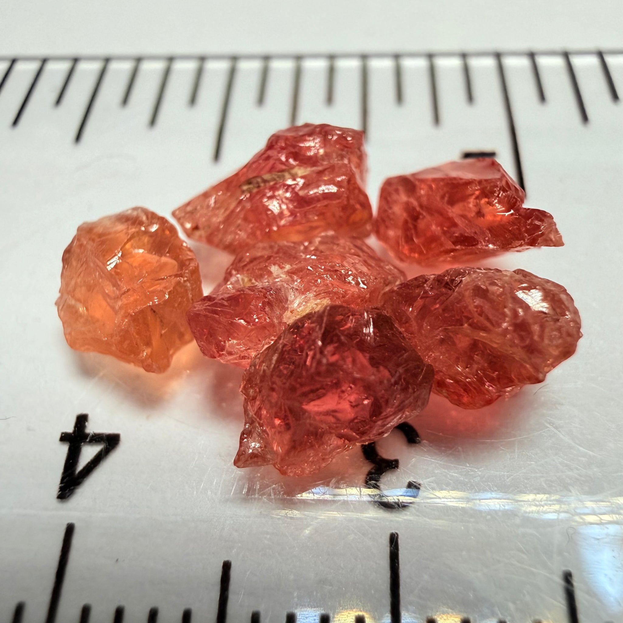 Umba Padparadscha Sapphire Lot, 5.91ct, Umba Valley, Tanzania, Untreated Unheated, Si-vs, 0.98ct, average size. Tiny stones