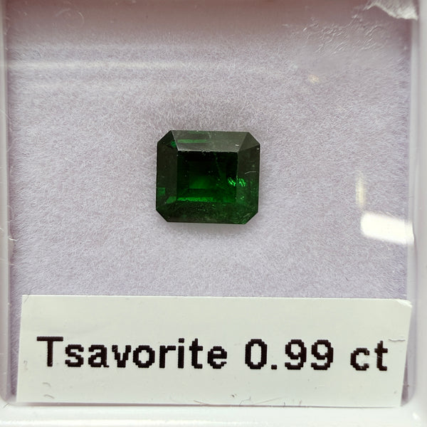 Tsavorite Garnet, 0.99ct, Kenya, Unheated Untreated, native cut.