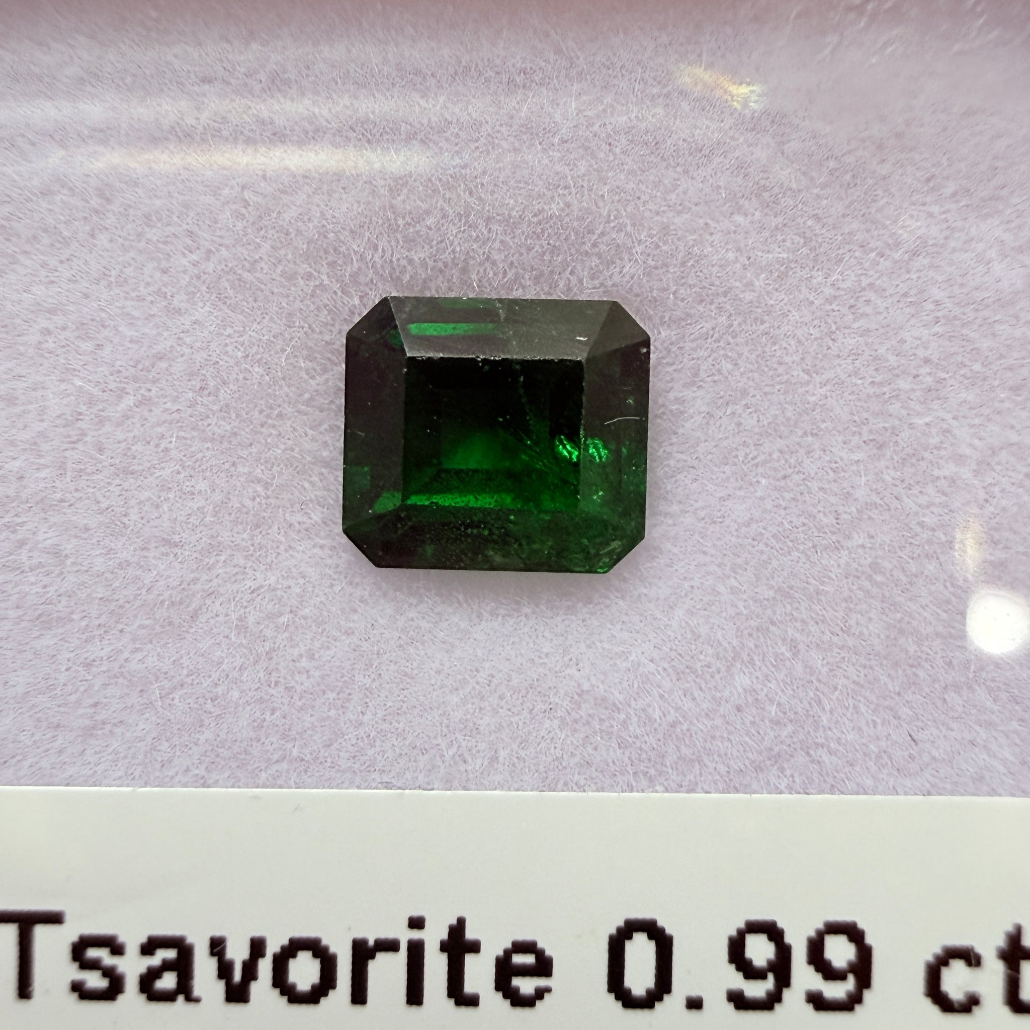 Tsavorite Garnet, 0.99ct, Kenya, Unheated Untreated, native cut.