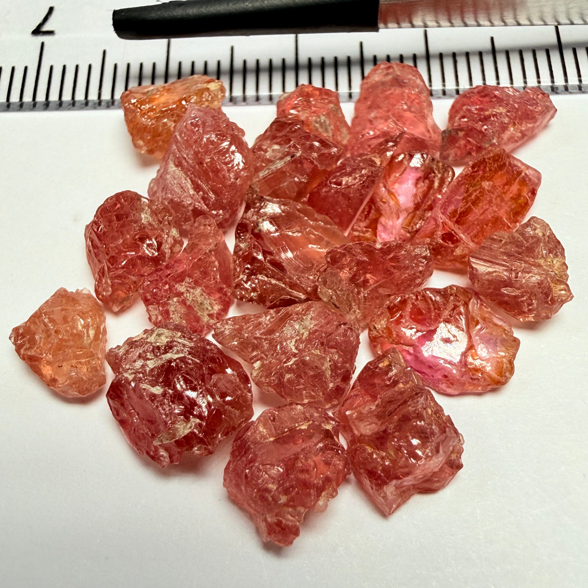 Umba Padparadscha Sapphire Lot, 36.23ct, Umba Valley, Tanzania, Untreated Unheated, all included so not for faceting. But great for setting in jewellery as is