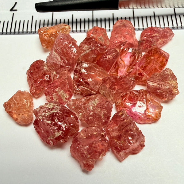 Umba Padparadscha Sapphire Lot, 36.23ct, Umba Valley, Tanzania, Untreated Unheated, all included so not for faceting. But great for setting in jewellery as is