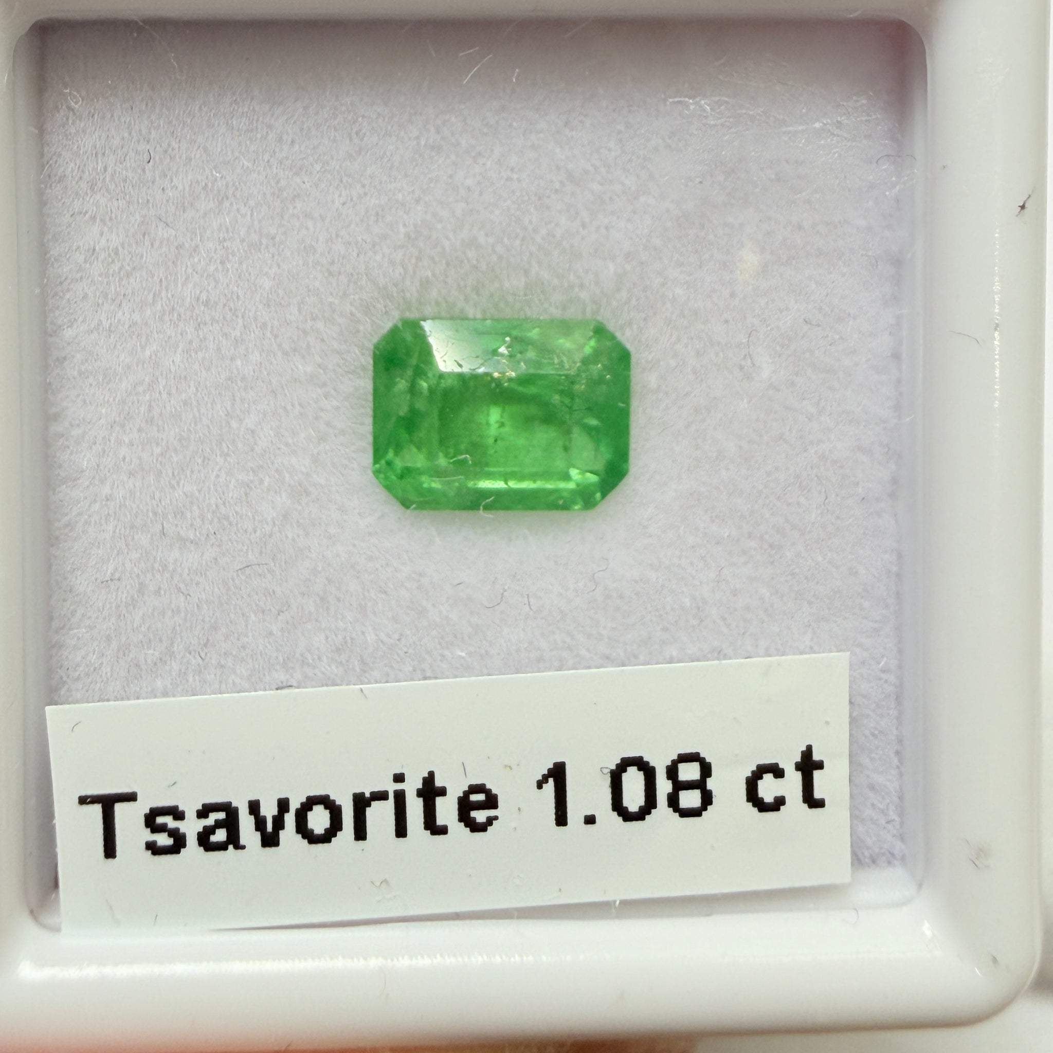 Tsavorite Garnet, 1.08ct, Kenya, Unheated Untreated, native cut.