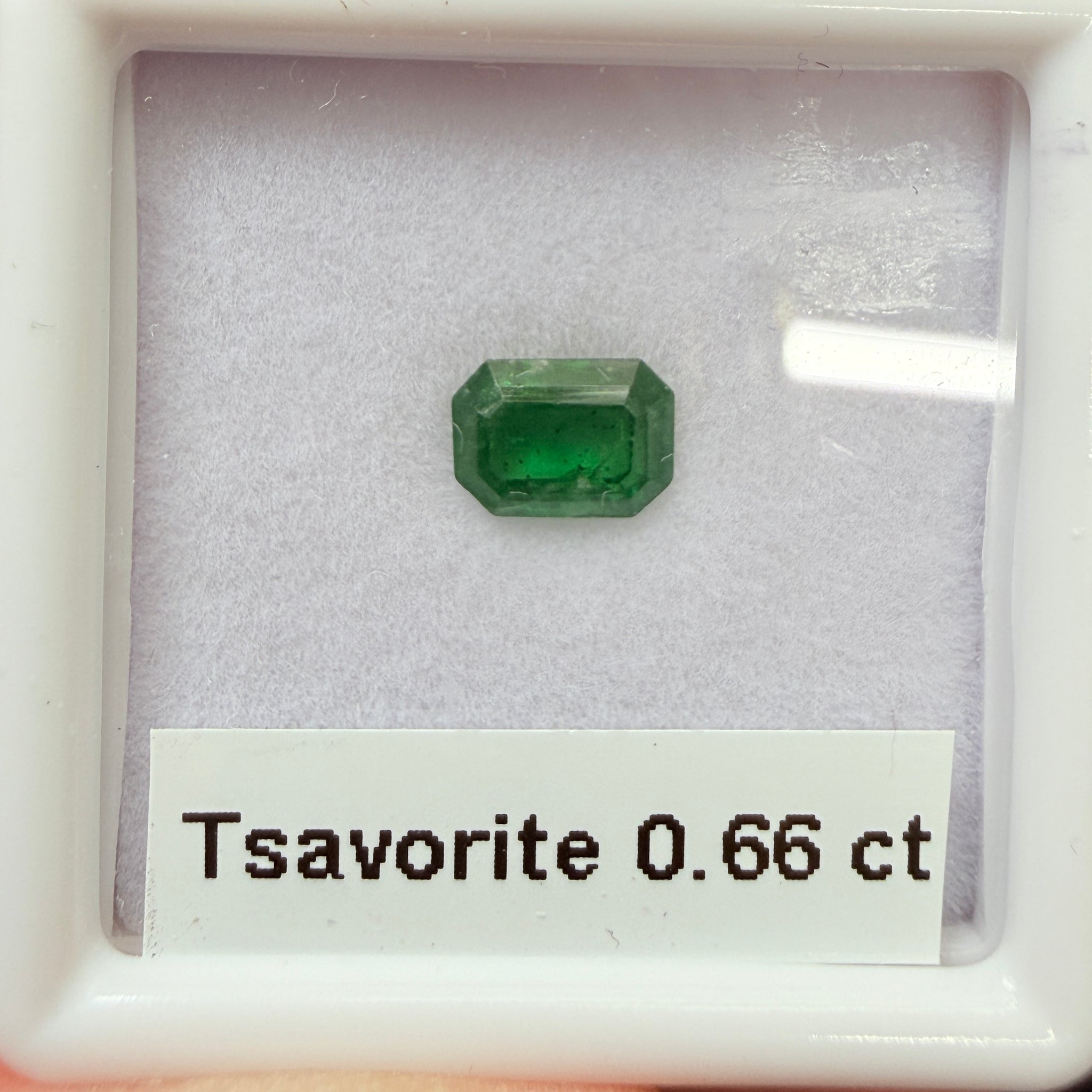 Tsavorite Garnet, 0.66ct, Kenya, Unheated Untreated, native cut.
