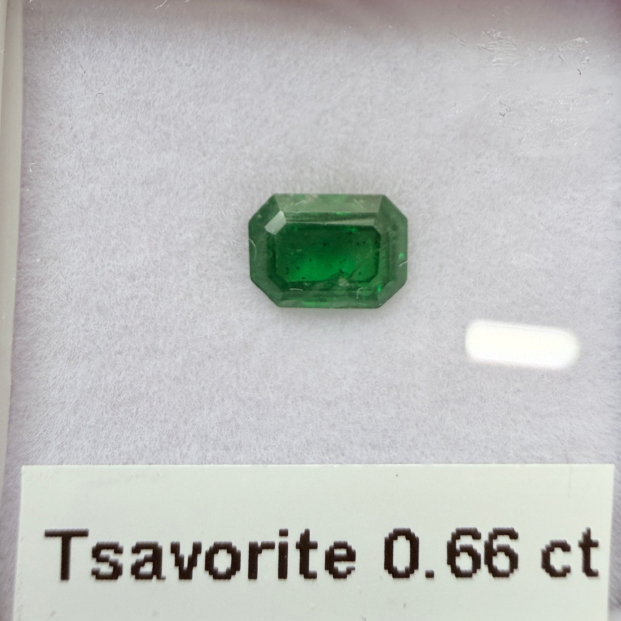Tsavorite Garnet, 0.66ct, Kenya, Unheated Untreated, native cut.